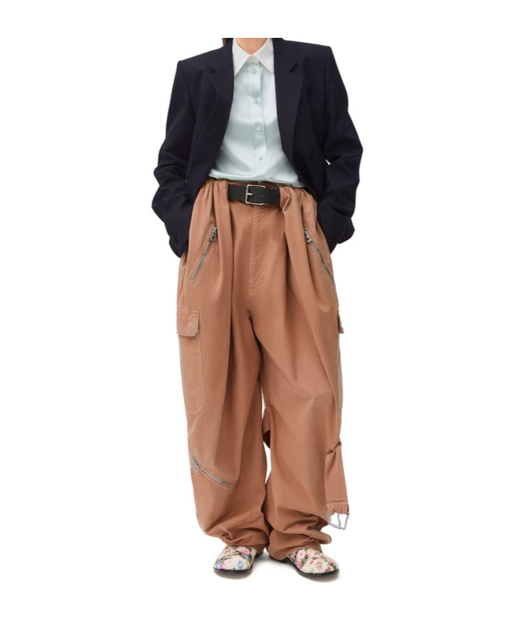 Loewe Mid-waist Overalls In Pink