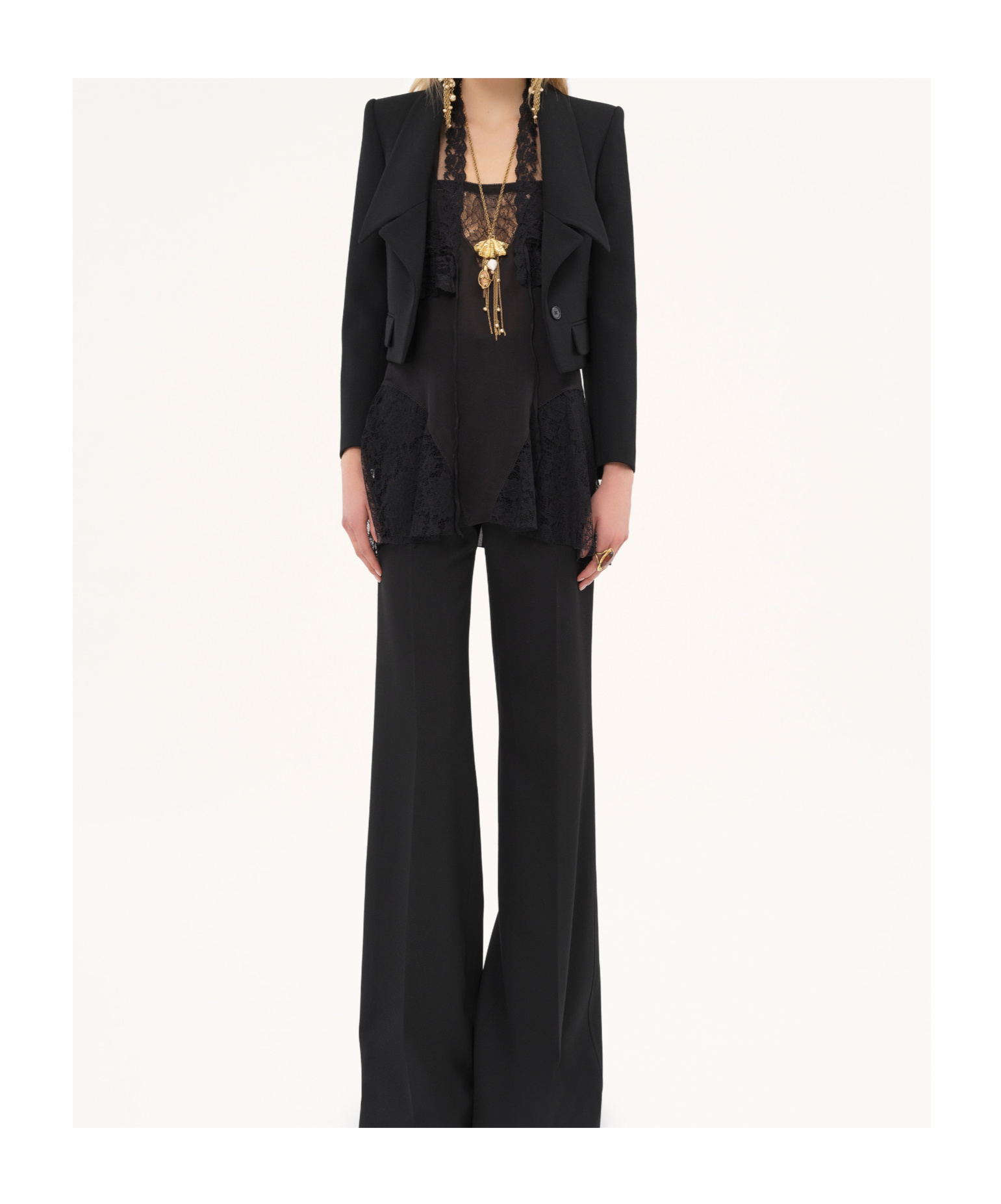 Chloé Heritage Wool Gabardine Tailored Jacket In Black