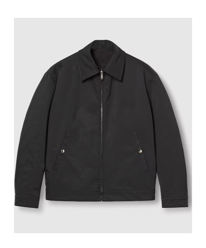 Gucci Gg Double-sided Design Casual Jacket In Black
