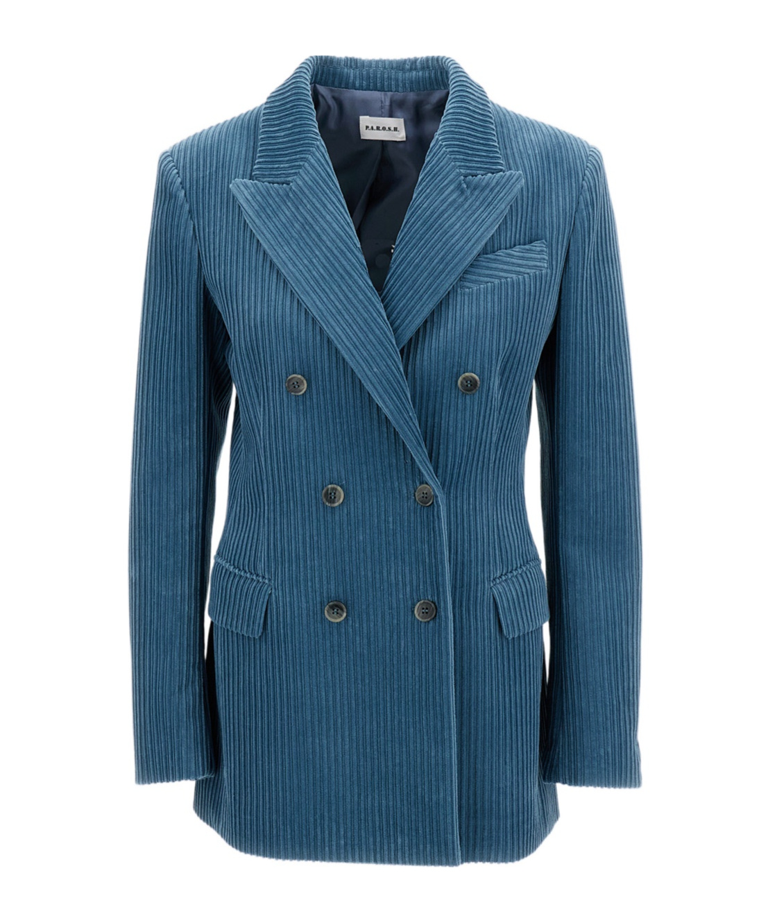 P.a.r.o.s.h Double-breasted Corduroy Blazer In Blue