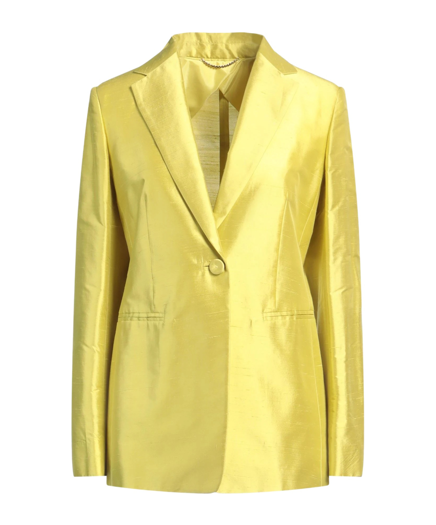 Max Mara Satin Blazer In Yellow