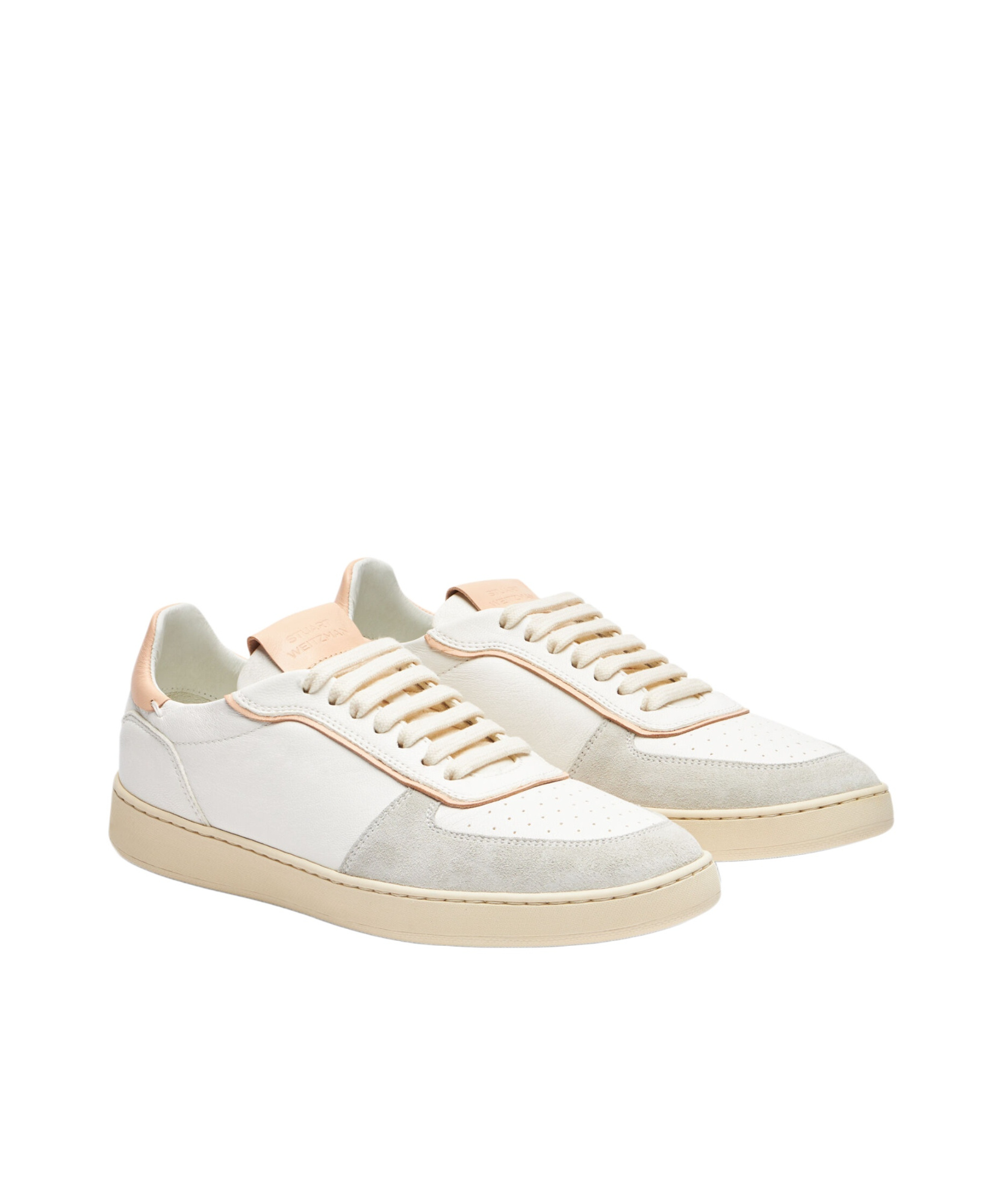 Stuart Weitzman Sw Derby Leather Sneakers In Nude