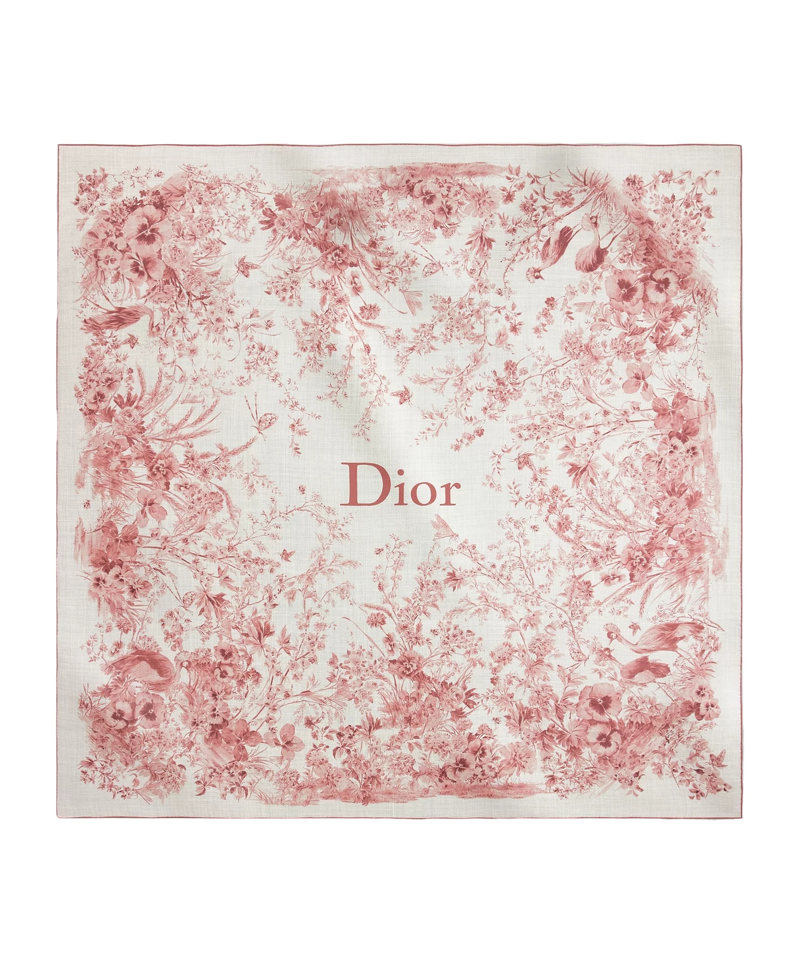Dior Toile De Jouy Floral Garden Shawl In White