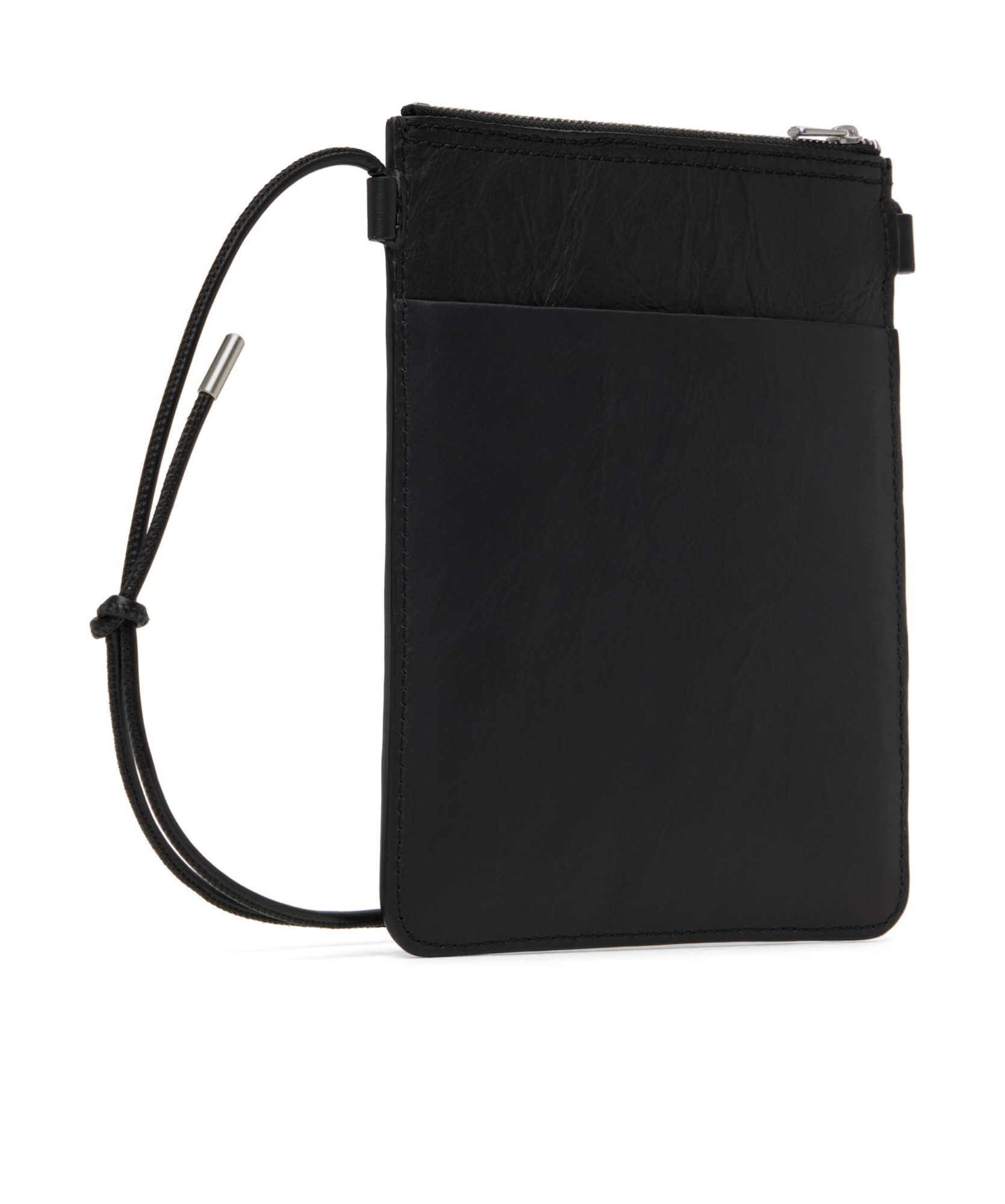 Y-3 Leather Messenger Bag In Black