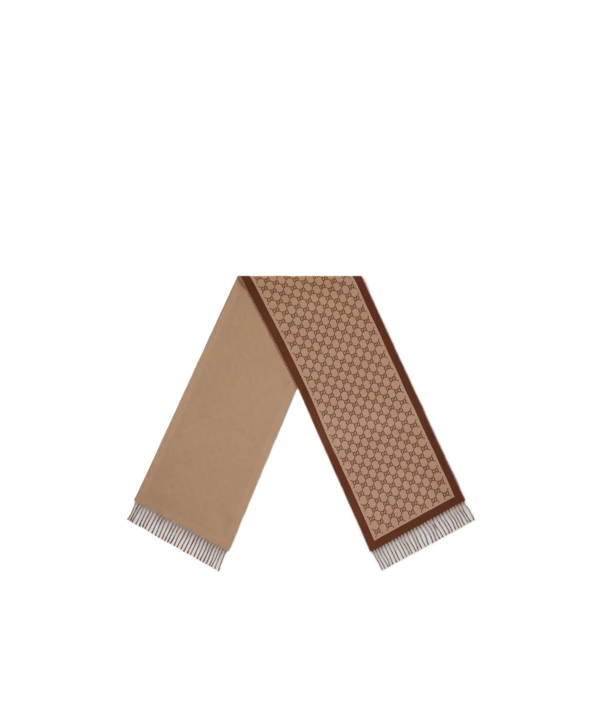 Gucci Gg-pattern Wool Scarf In Brown