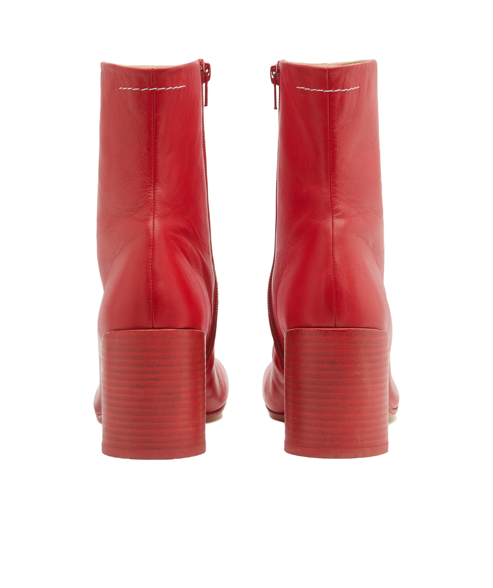 Shop Mm6 Maison Margiela Anatomic Ankle Boots In Red