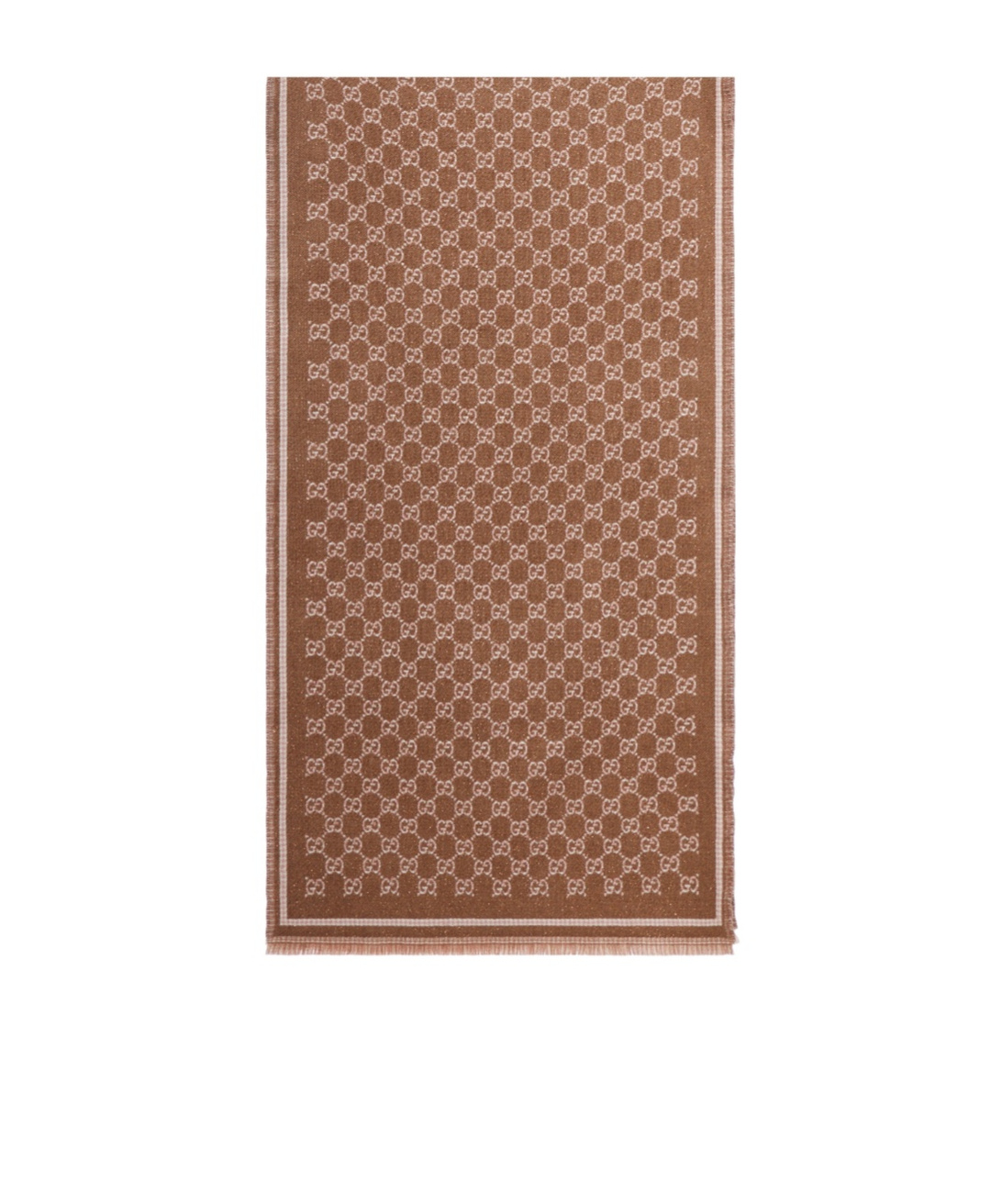 Gucci Double Side 'gg' Wool Scarf In Brown