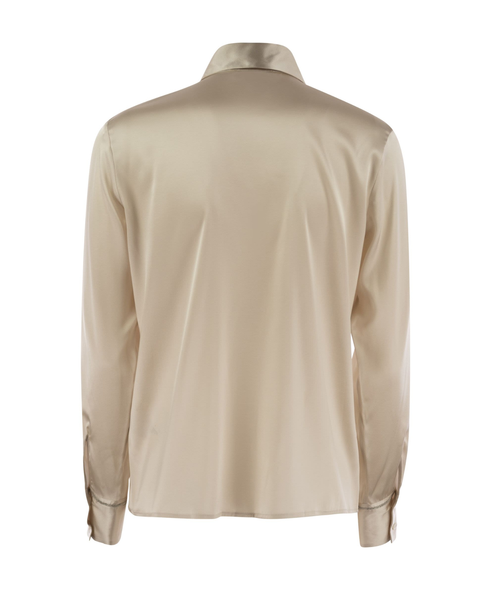 Peserico Women Silk Crepe Shirt In Nude