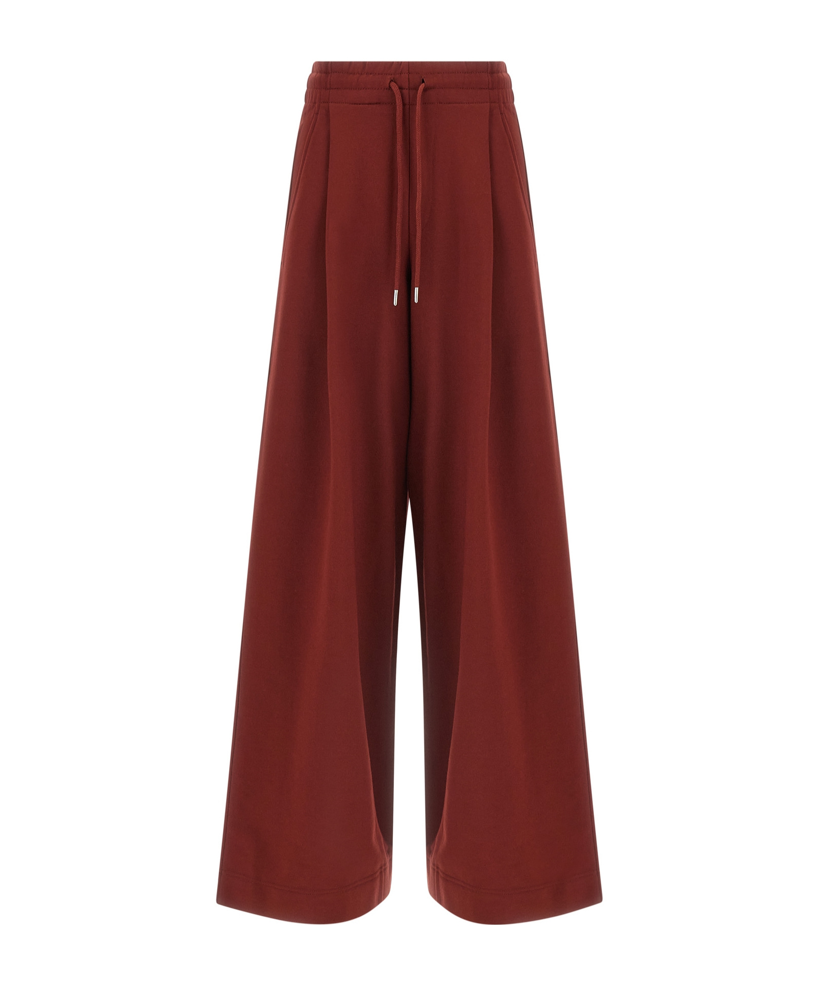 Dries Van Noten Hadium Pleated Cotton Wide Leg Sweatpants In Red