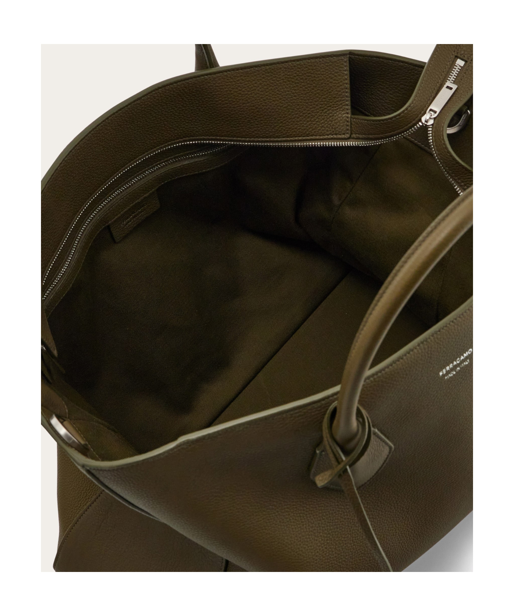 Ferragamo Brown Logo Large Tote