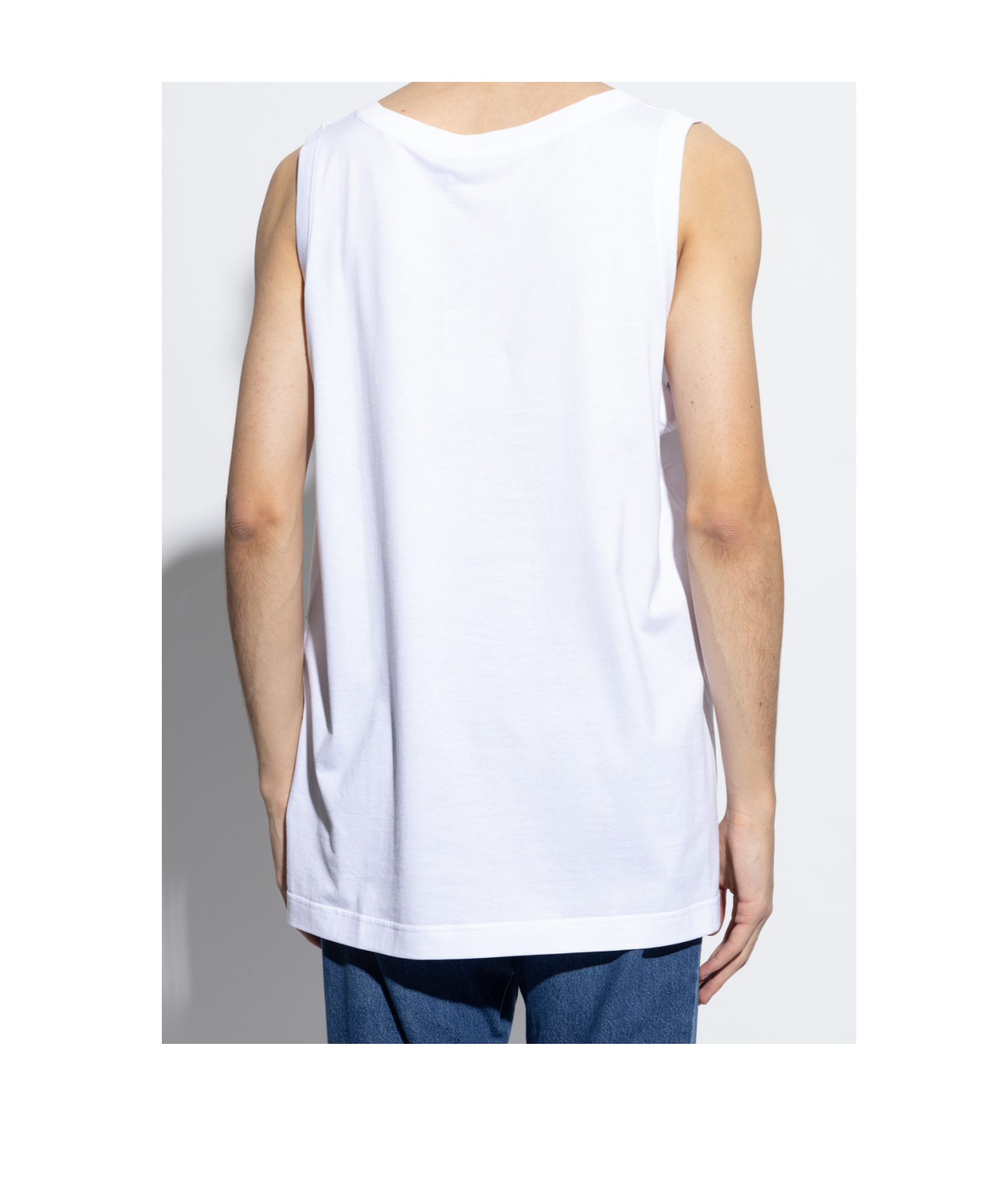 Dolce & Gabbana Round Collar Sleeveless Vest In White