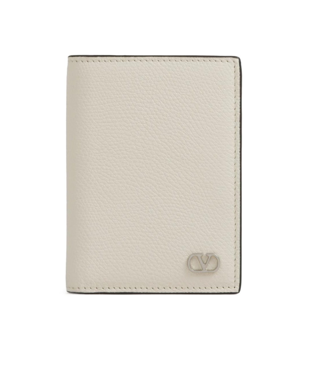 Valentino Vlogo Plaque Bi-fold Wallet In Nude