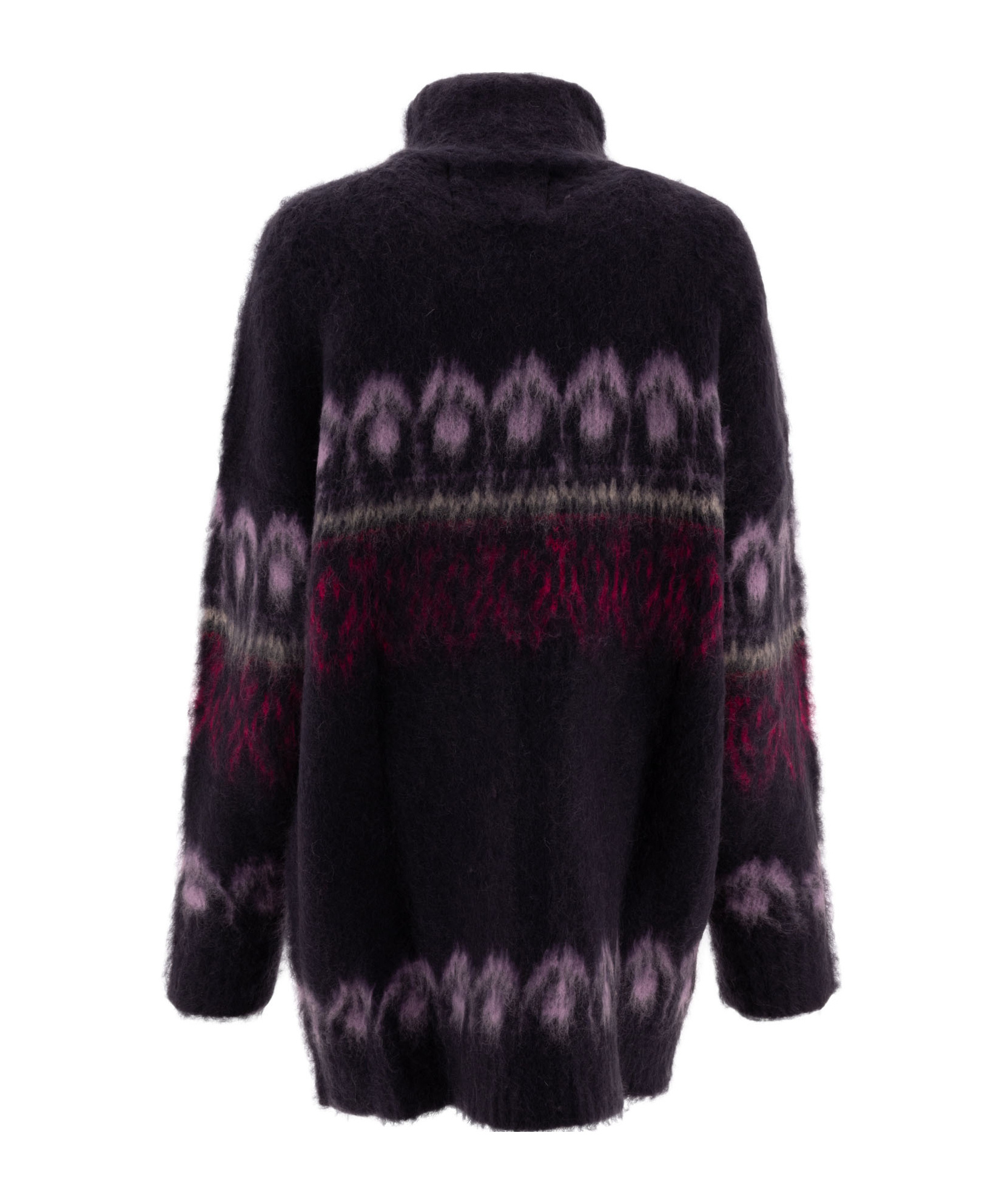 Isabel Marant Étoile Intarsia Brushed Cardi-coat In Black