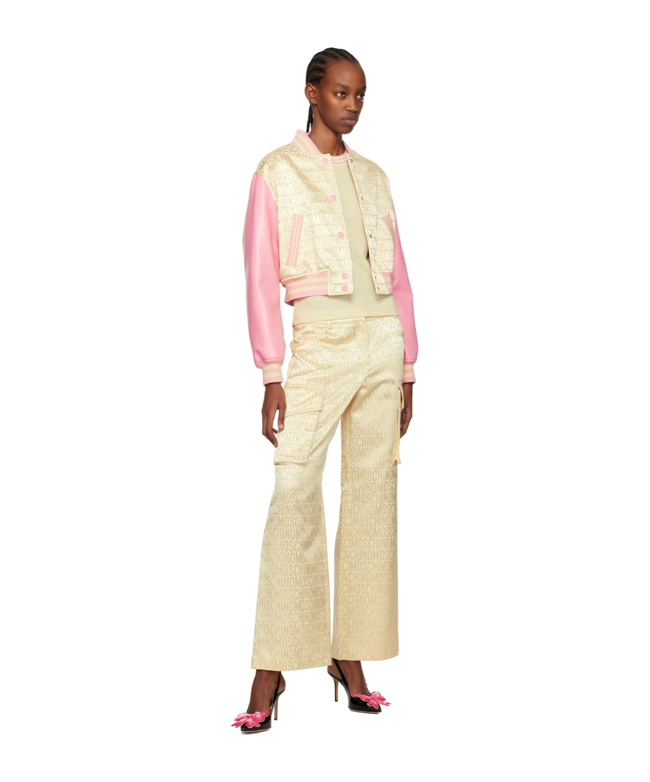 Moschino Splicing Design Long-sleeved Casual Jacket In Multicolor