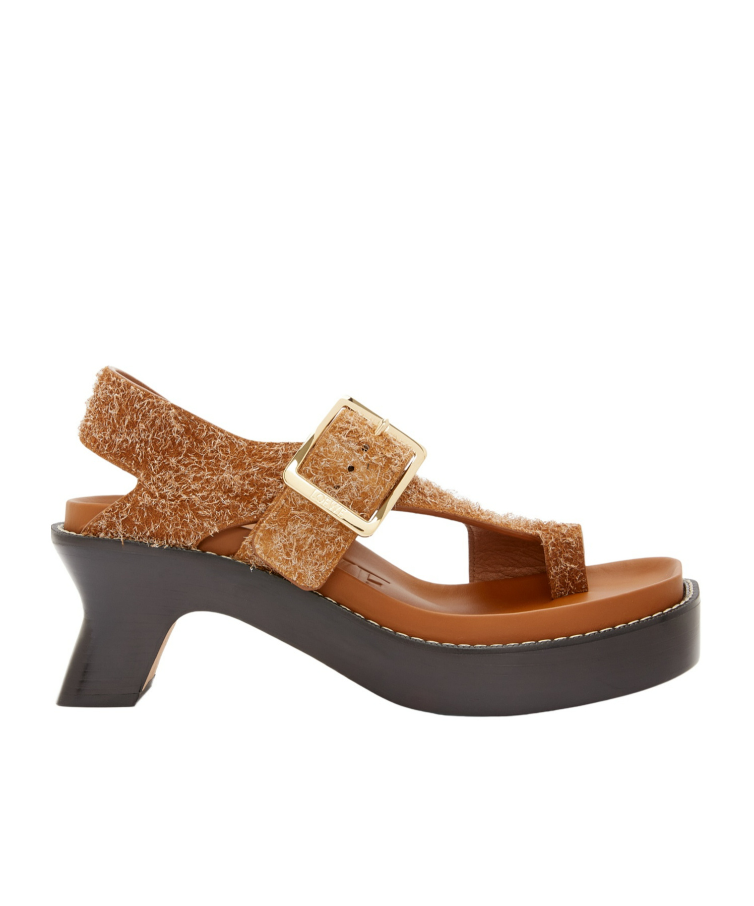 Loewe 70mm Ease Brushed-suede Sandals In Brown