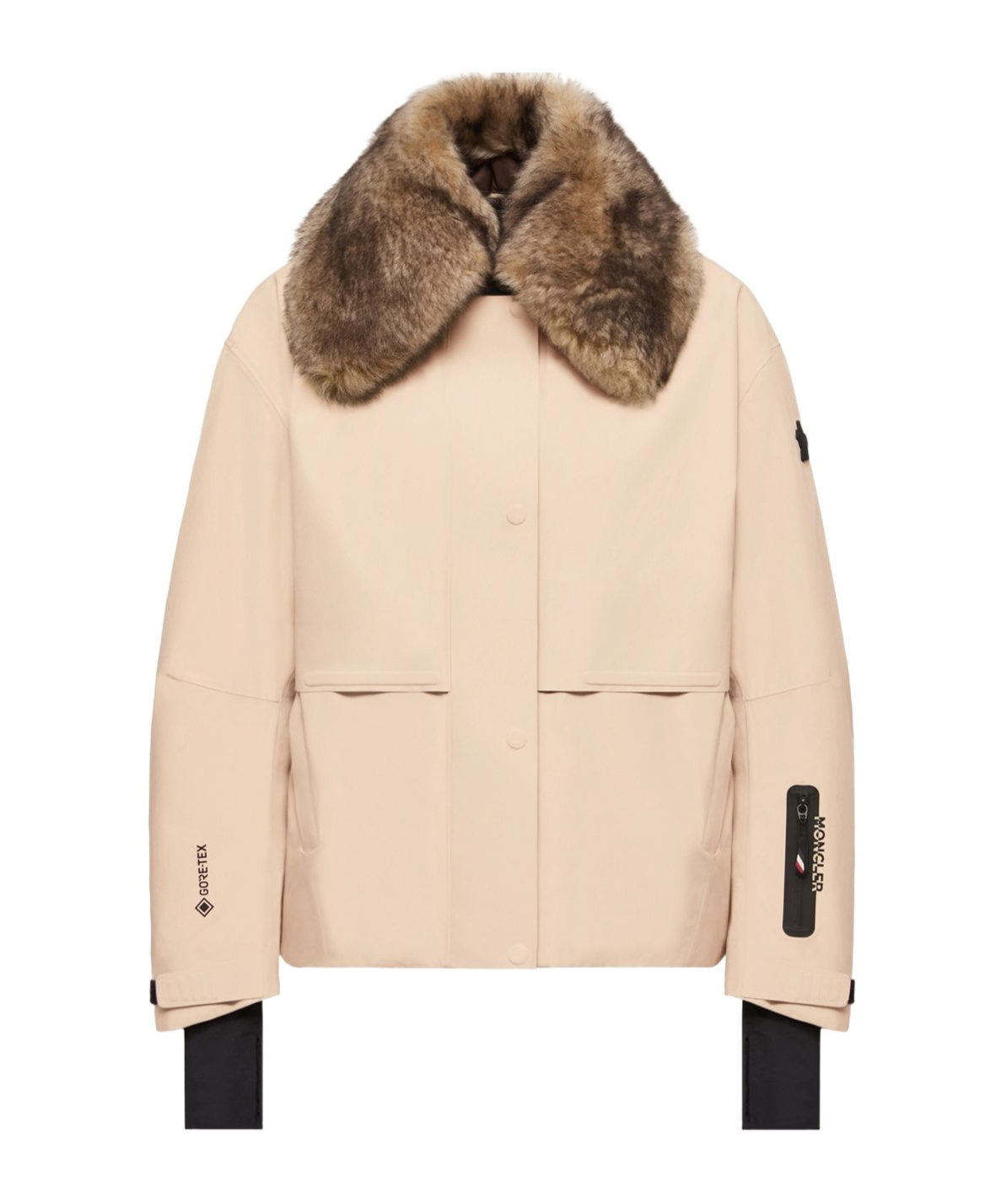 Moncler Caurel Gore-tex Shearling-trimmed Insulated Ski Jacket In Multi