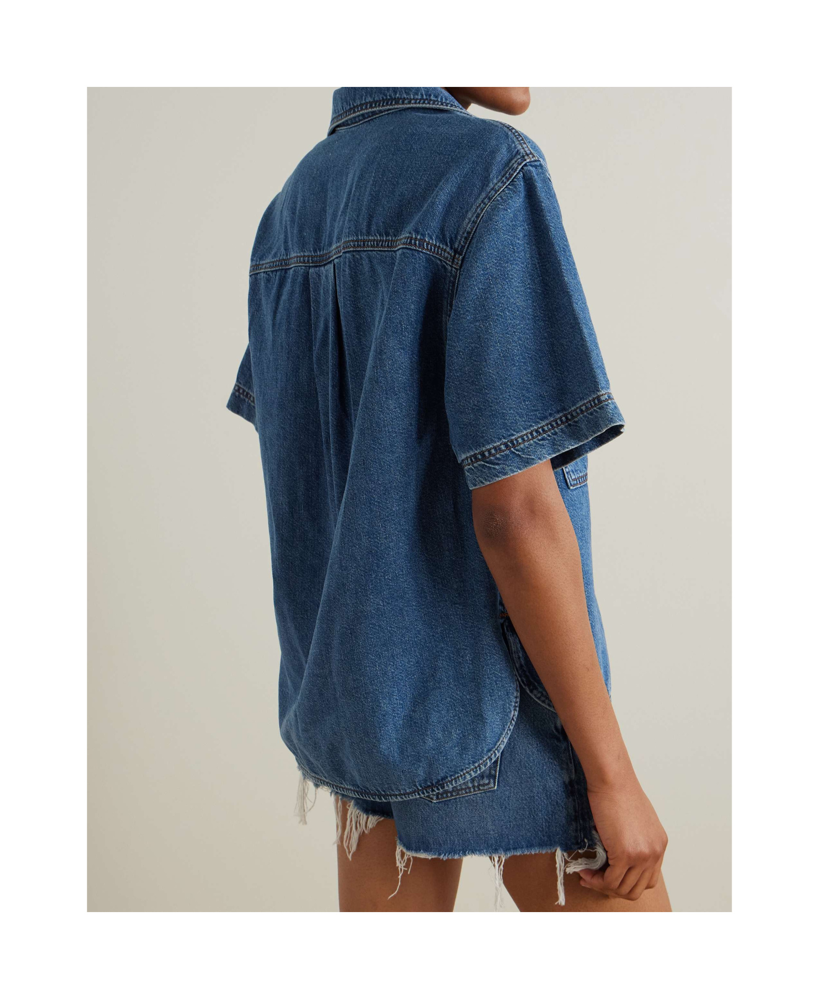 Frame Organic Denim Shirt In Blue