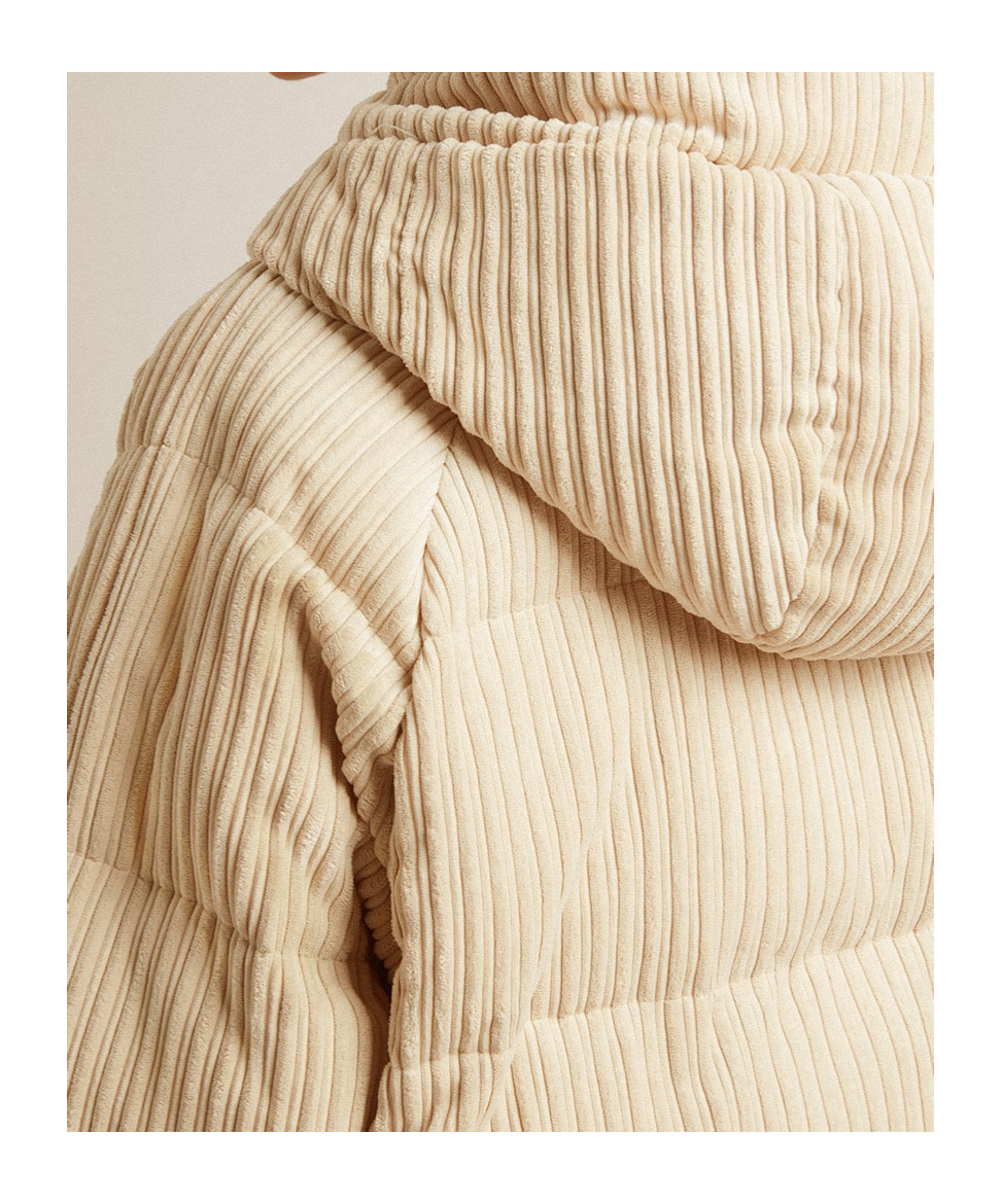 Golden Goose Padded Hoodie Jacket In Nude