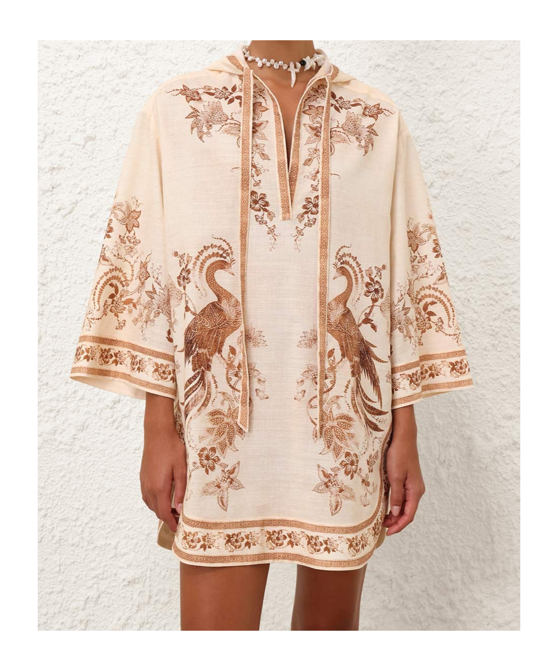 ZIMMERMANN EMBROIDERED HOODED DRESS