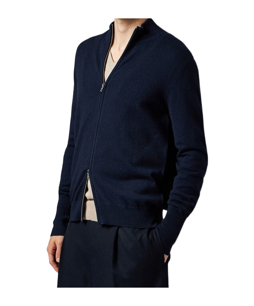 Ballantyne Black Zipped Cardigan With High Collar In Black