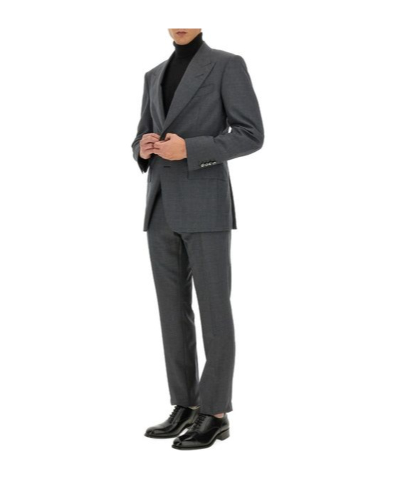 Tom Ford Shelton Fresco Stripe Wool Suit In Black