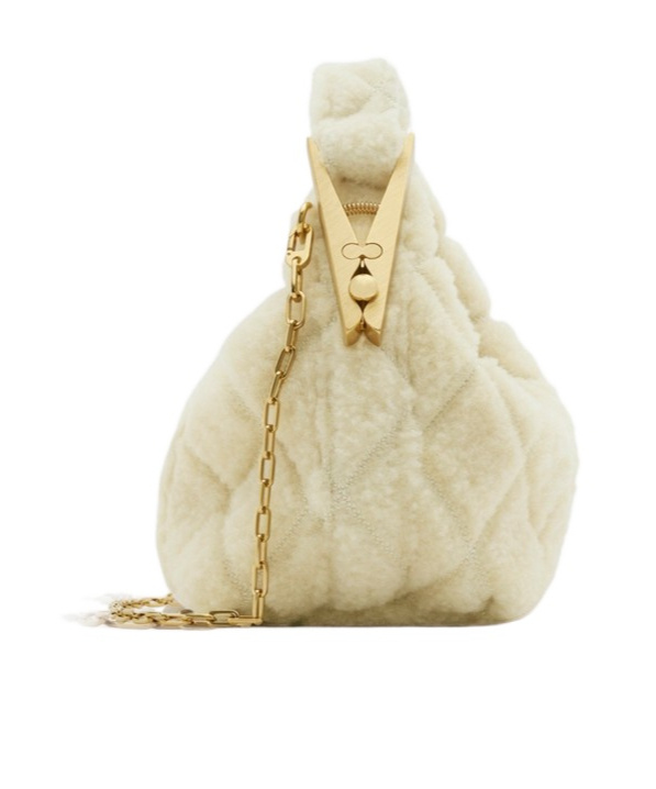 Burberry Micro Hook Chain Shoulder Bag In Nude