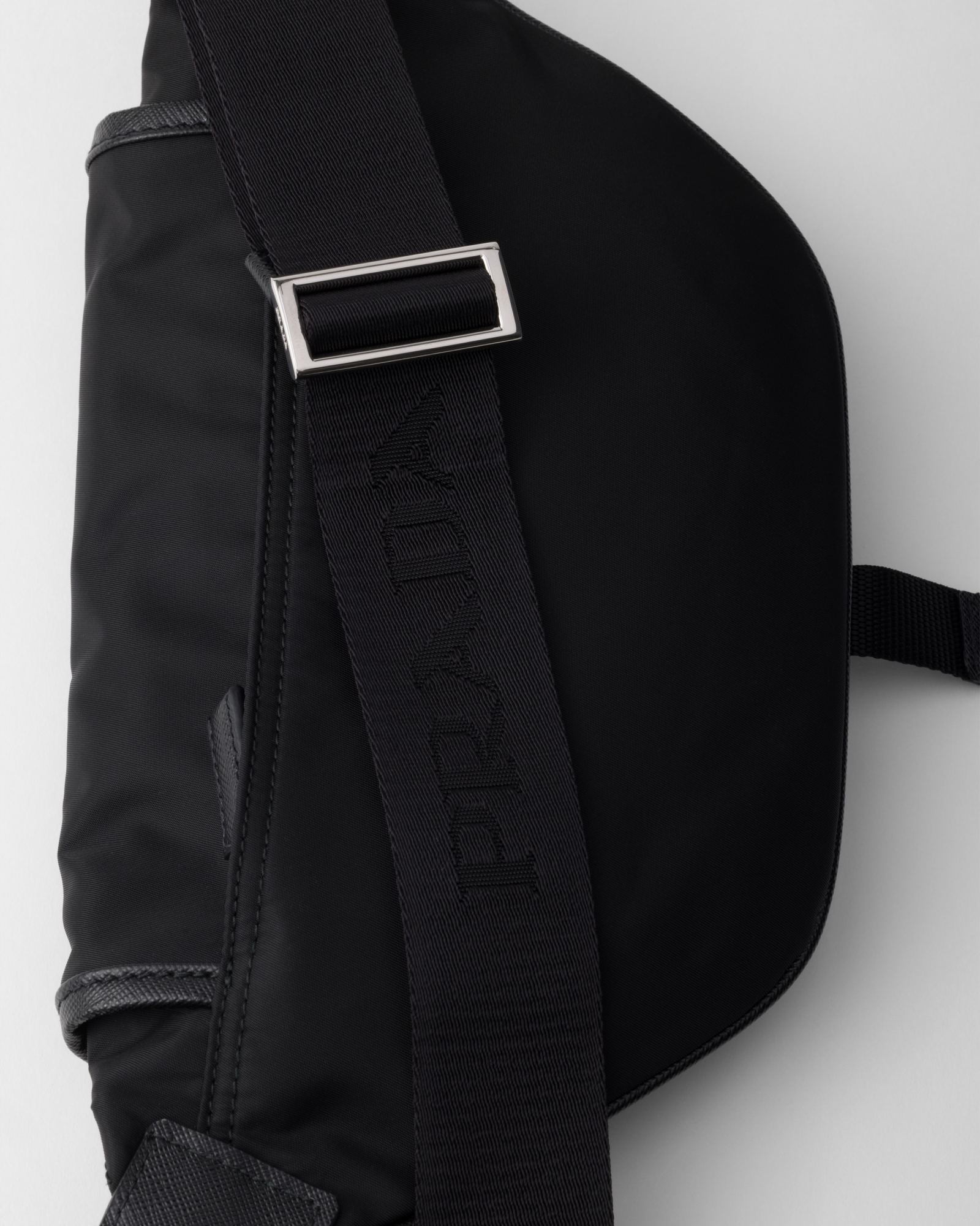 Prada Re-nylon And Saffiano Leather Shoulder Bag In Black