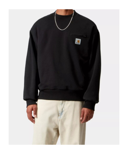 Carhartt Zip-pocket Sweatshirt In Black