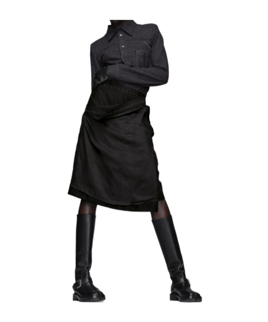 Maison Margiela Long Sleeve Midi Dress In Black