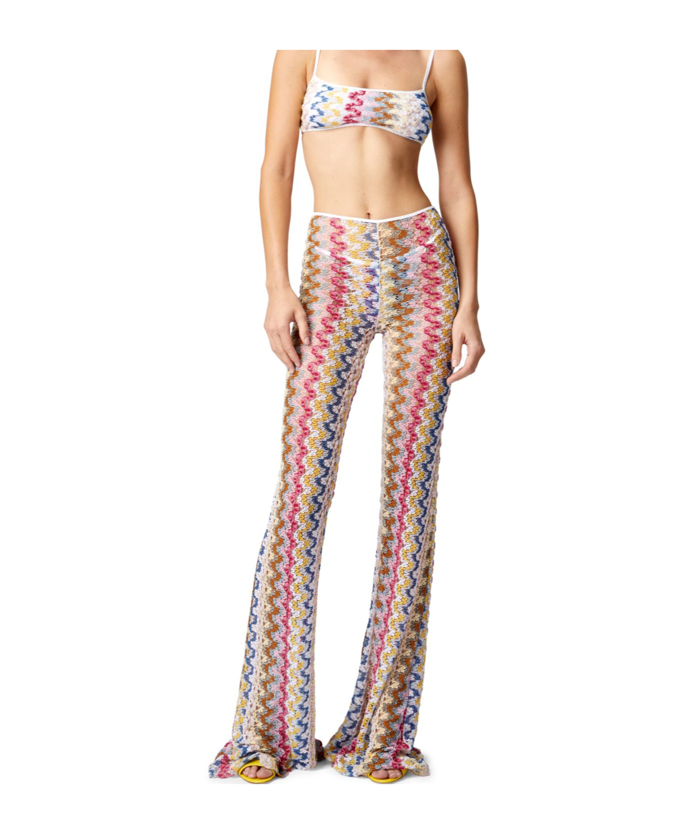 Missoni Low-rise Flared Casual Pants In Multicolor