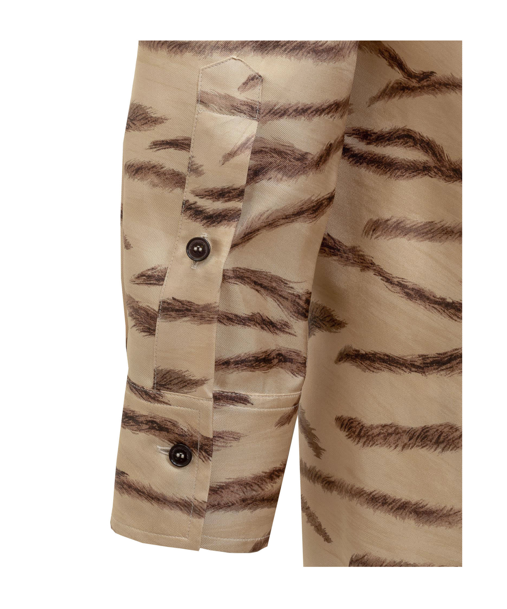 Stella Mccartney Tiger-print Silk Pajama Shirt In Nude