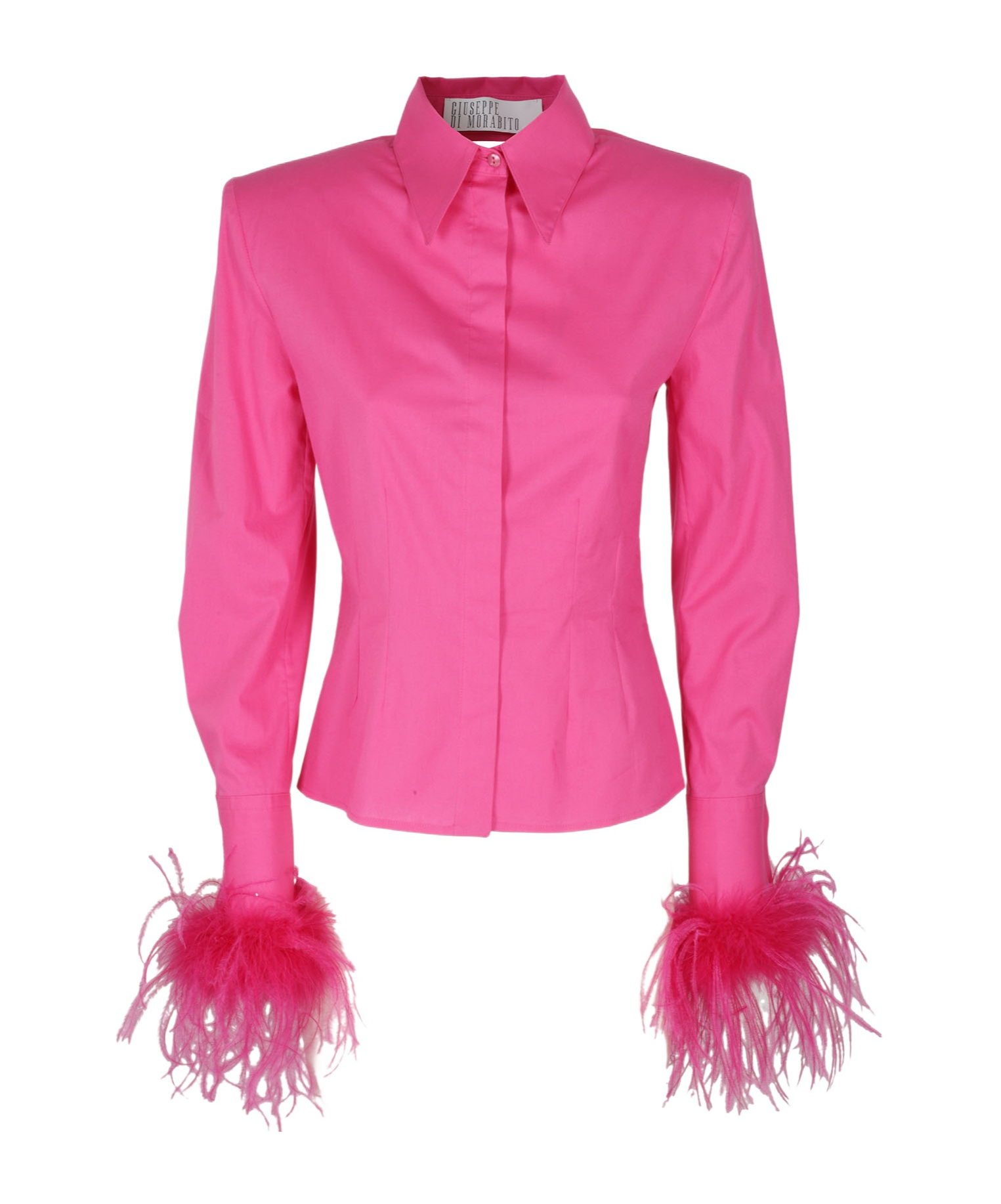 Giuseppe Di Morabito Fuchsia Poplin Shirt With Cut-out Details In Pink