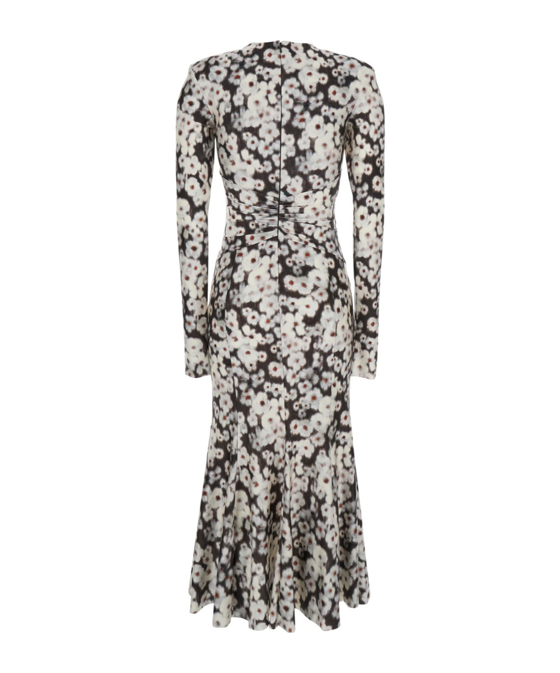 Shop Philosophy Di Lorenzo Serafini Flower Printed Crewneck Midi Dress In Gray