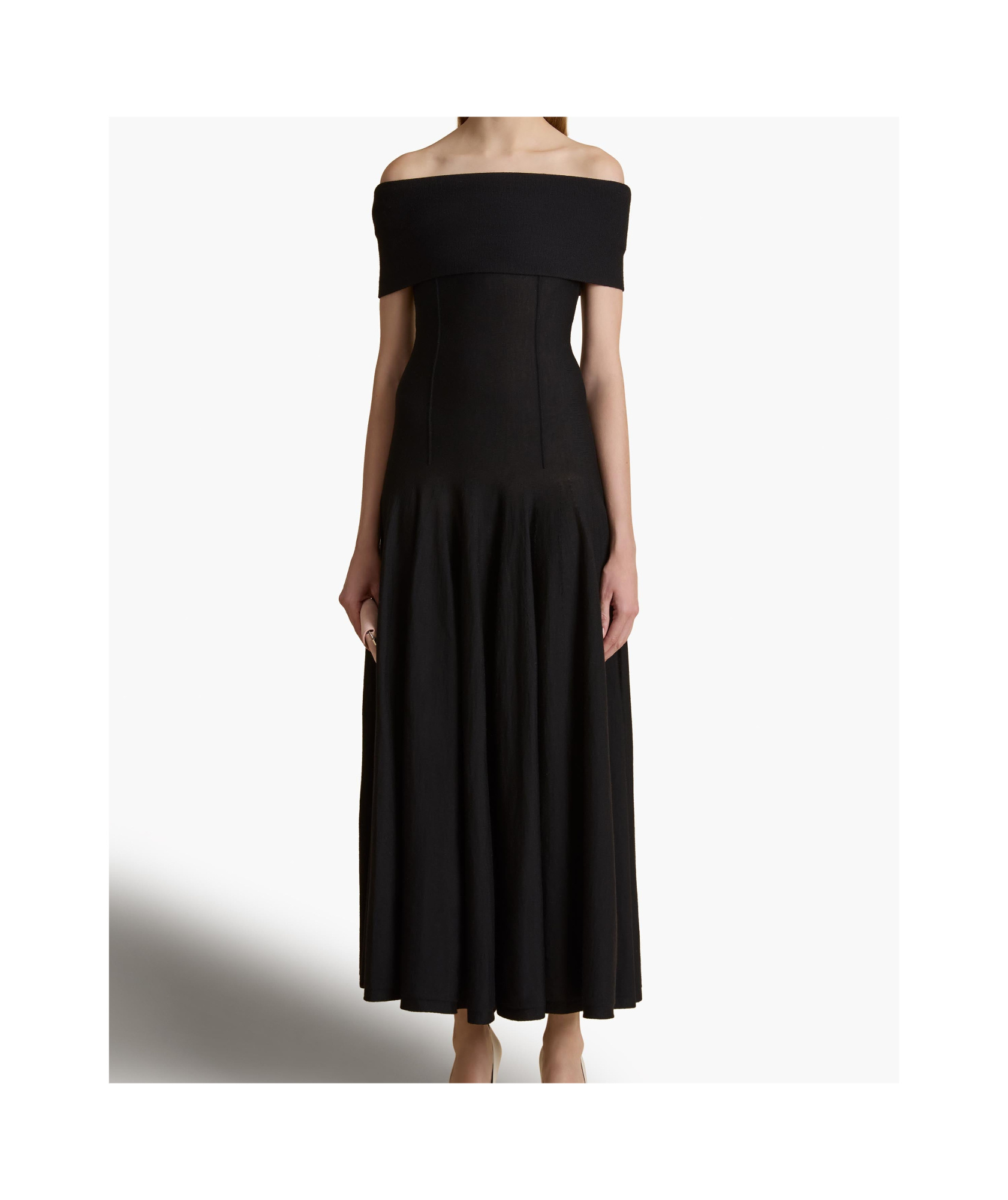 Khaite Short Sleeve Dress In Black