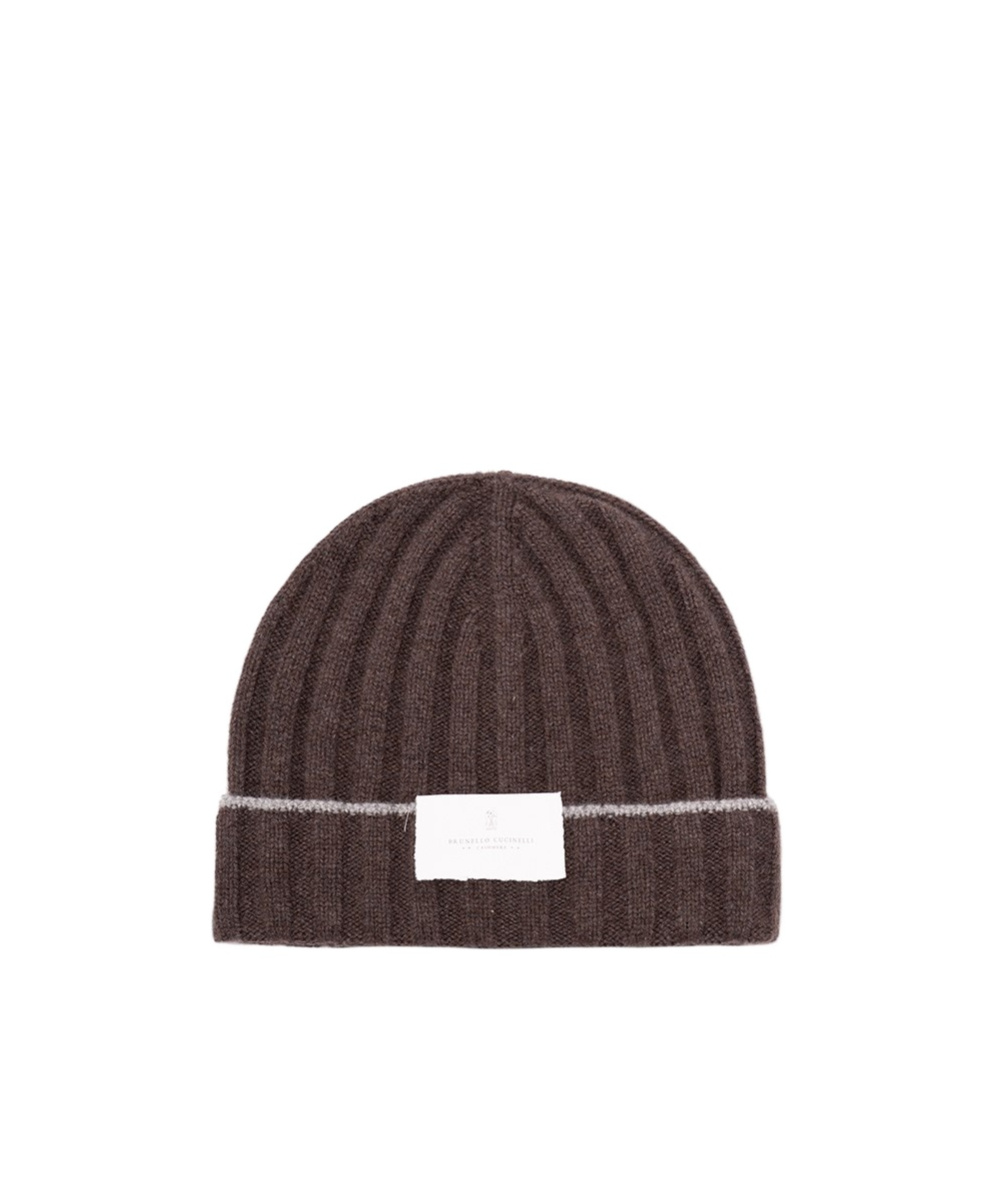 Brunello Cucinelli Men Cashmere Rib Knit Beanie