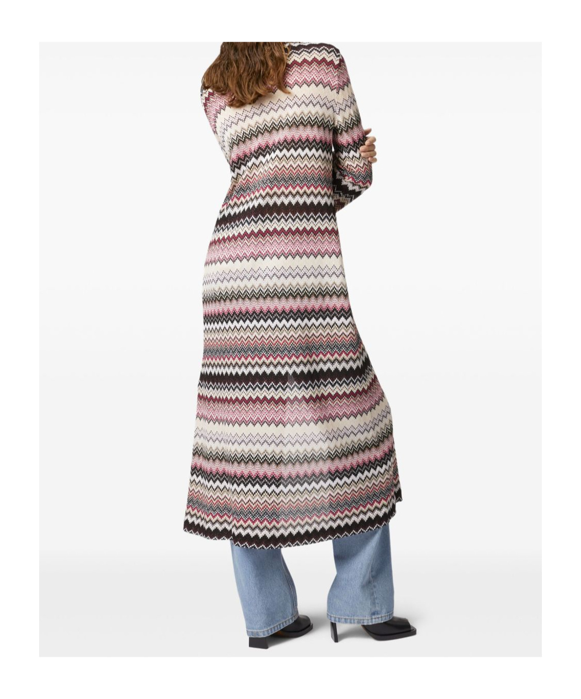 Shop Missoni Zigzag Long Cardigan In Multicolor
