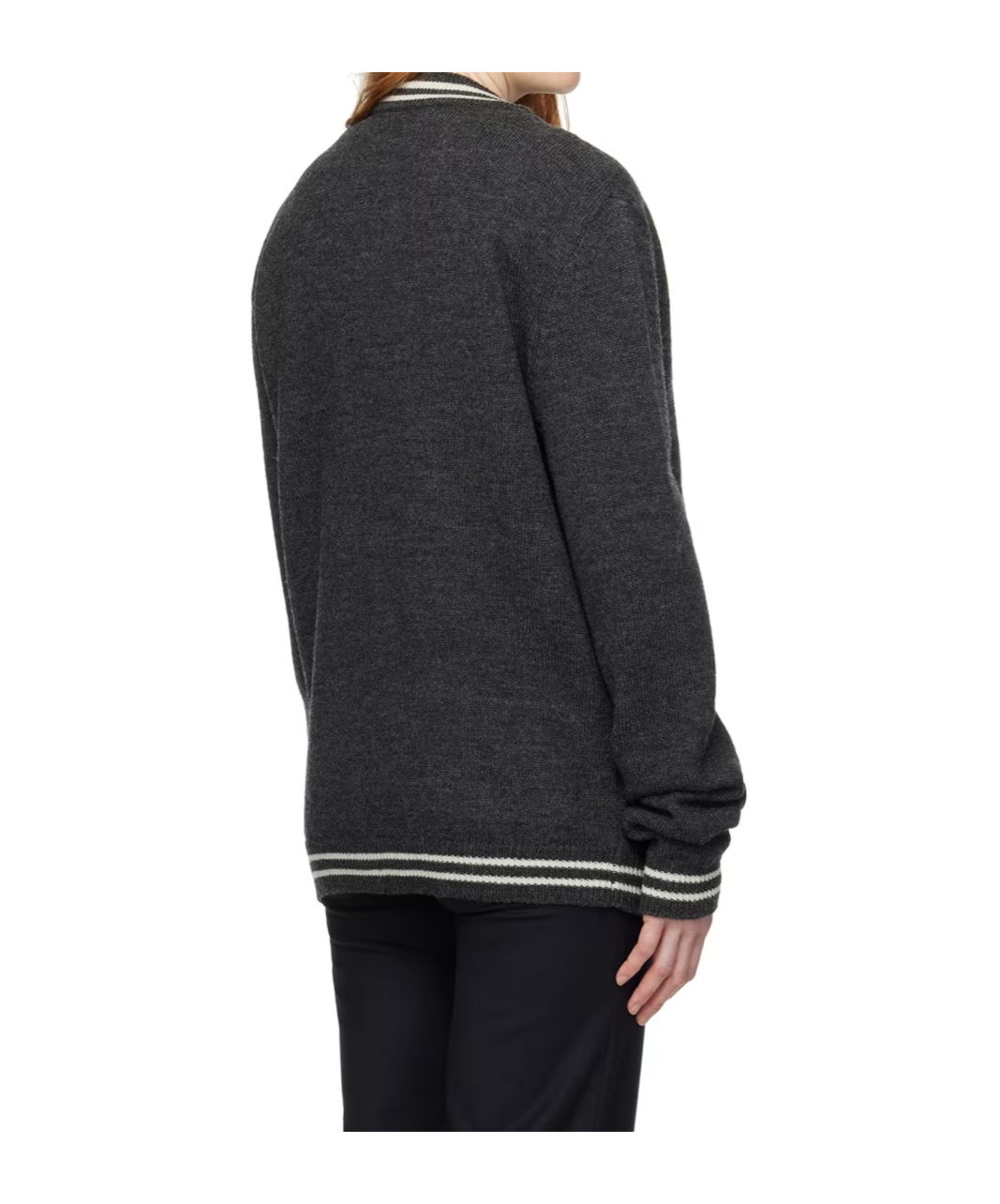 Ambush Varsity-letter Wool Cardigan In Black