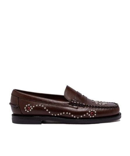 Sebago Dandette Studs Embellished Slip-on Loafers In Black