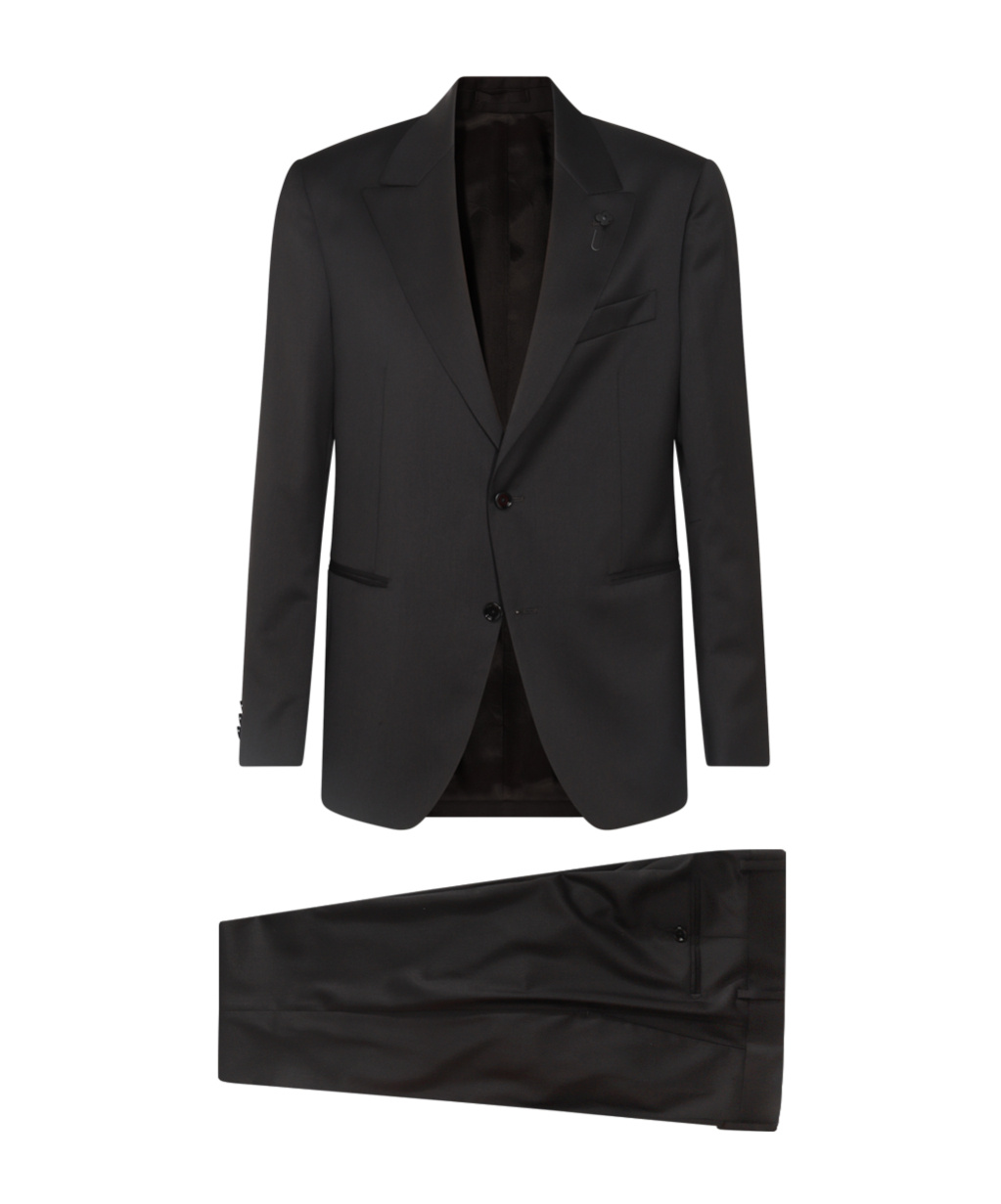 Lardini Notched Lapels Two-piece Suit In Black