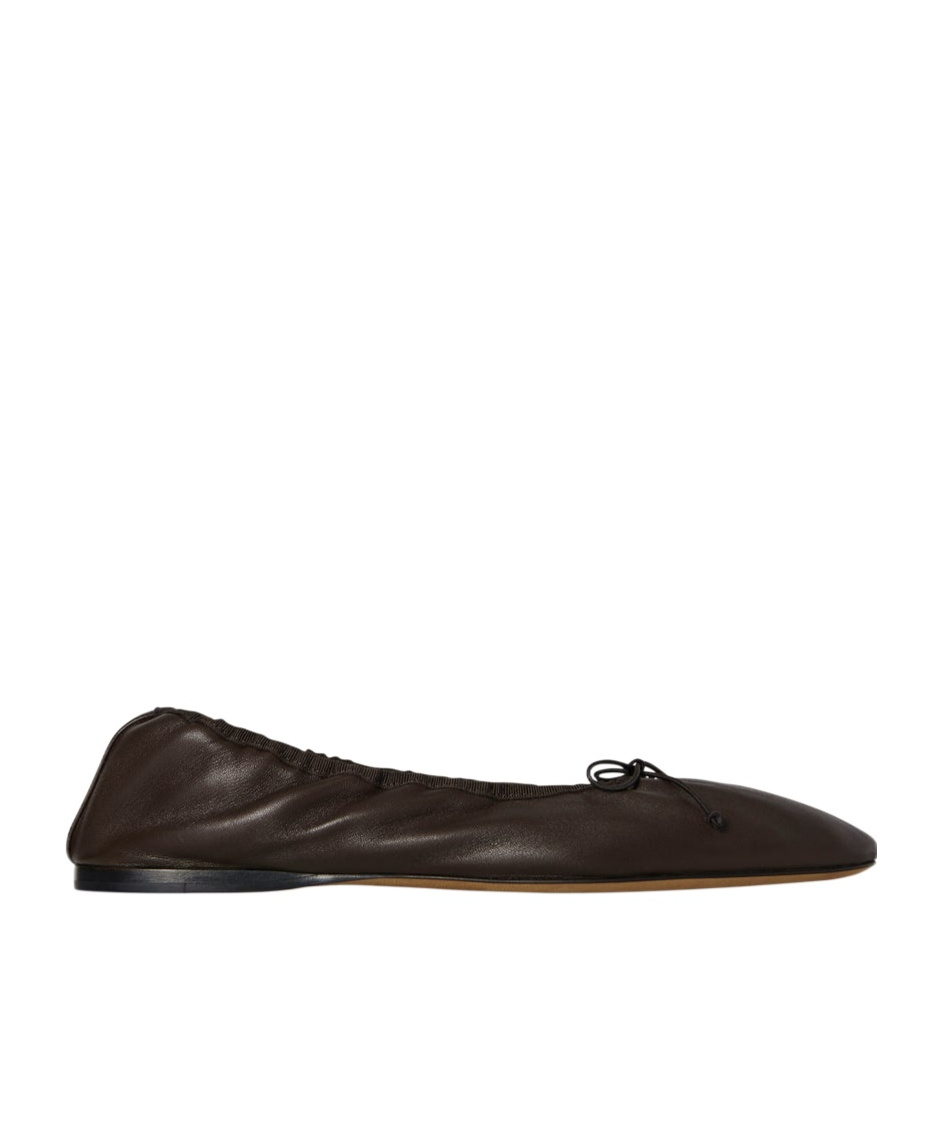 The Row Hereditas Bow Detailed Ballet Flats In Black