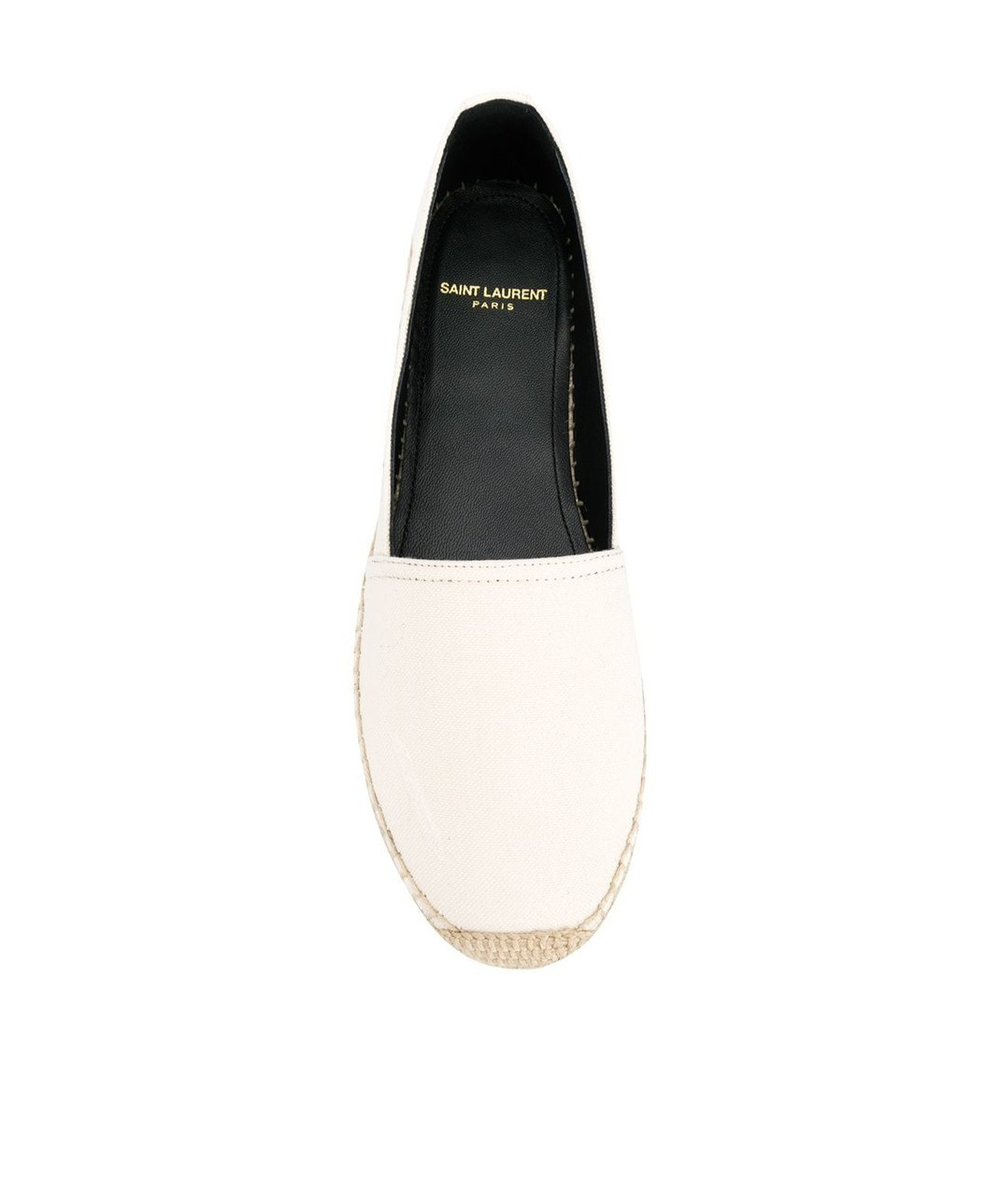 Saint Laurent Logo Embroidery Straw Shoes In White