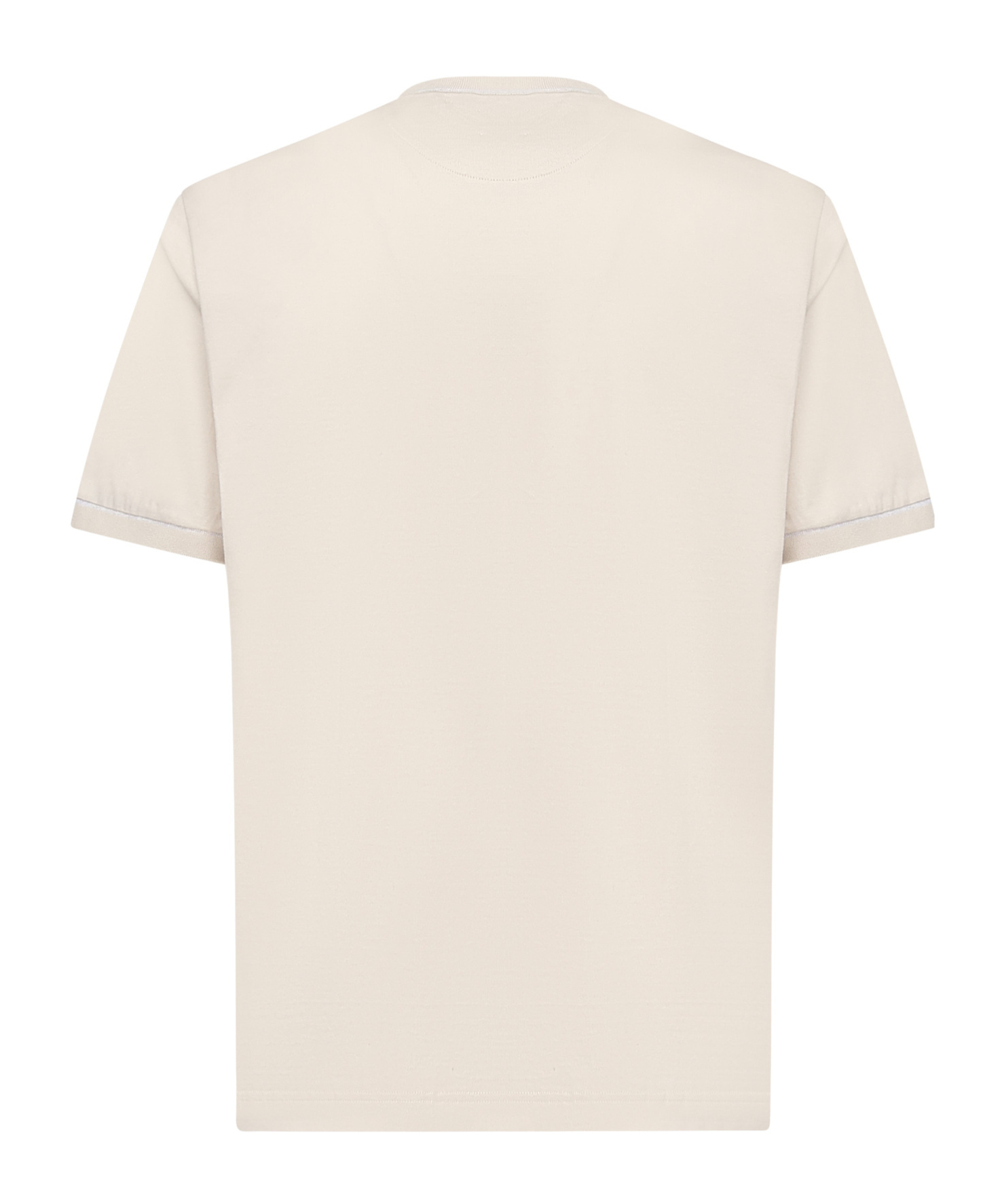 Eleventy Mens Sand And Lt. Gray Double-layered Crewneck Cotton T-shirt Xxl In Neutral