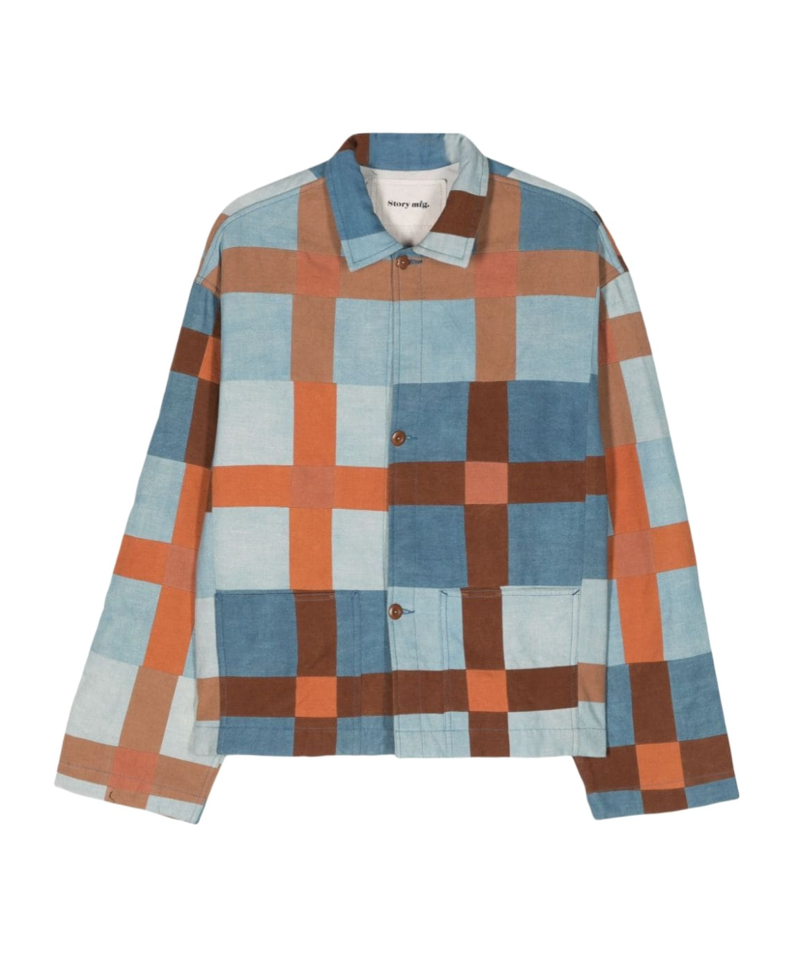 Story Mfg. Sot Pacthwork Jacket In Blue