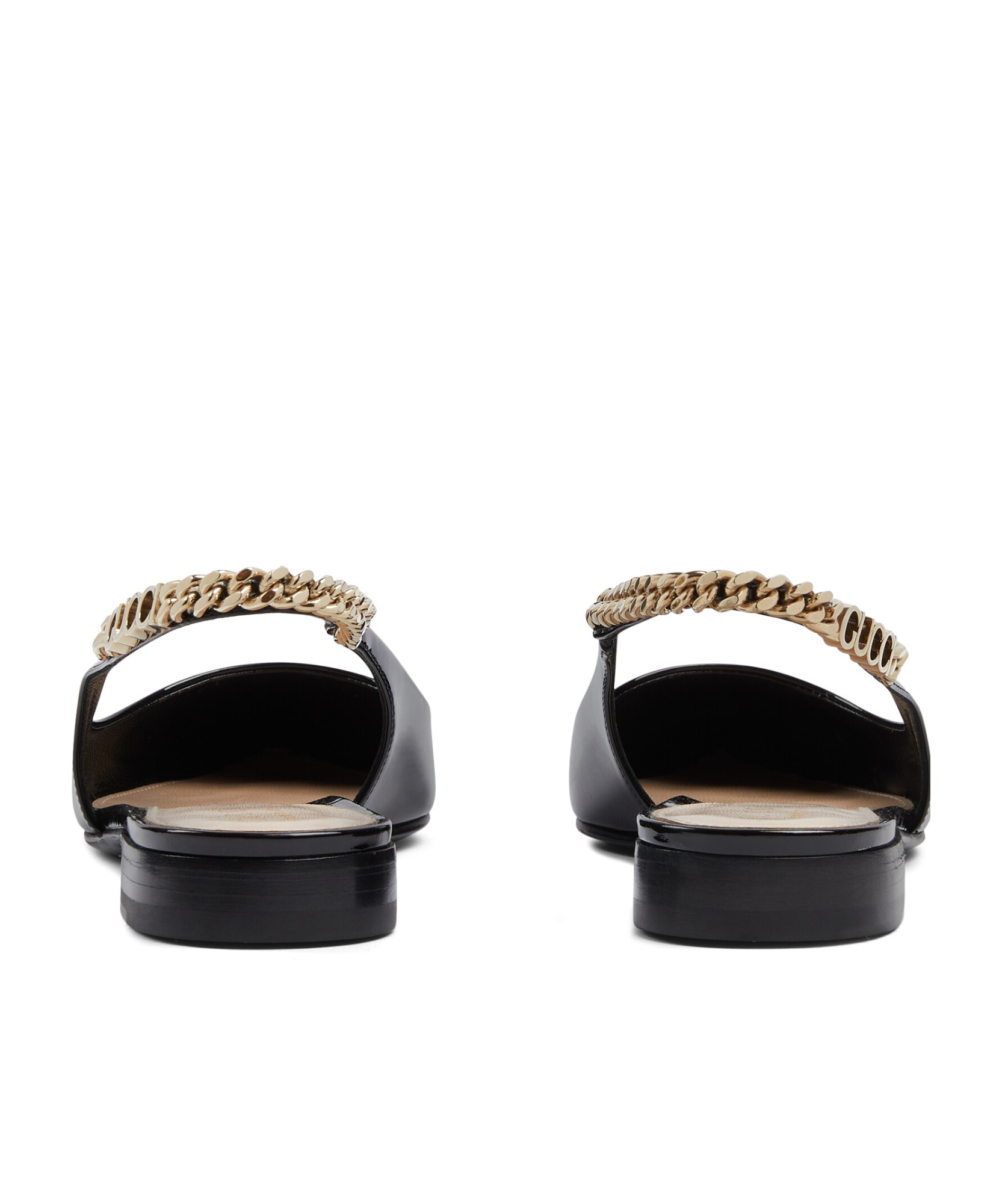 Gucci Signoria Pointed Ballet Flats In Patent Leather In Black