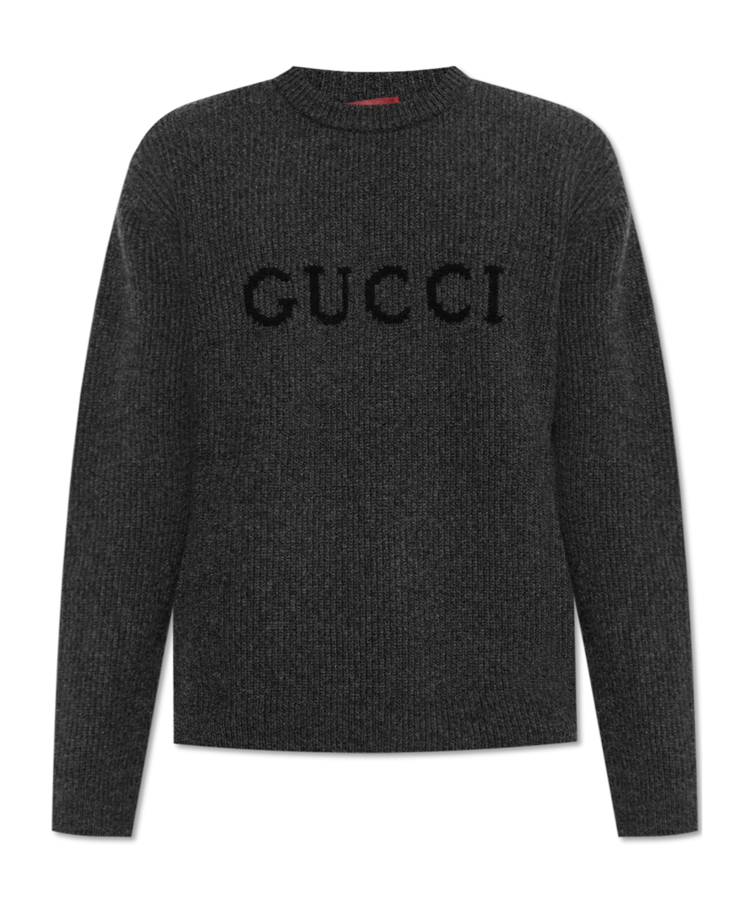 Gucci Logo-embroidered Ribbed Sweater In Black