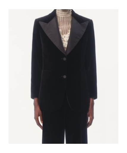 Valentino Blazer Aus Samt Frau Schwarz 44 In Black