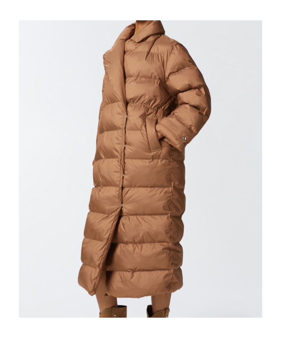 Pinko Taccuino Puffer Coat In Brown