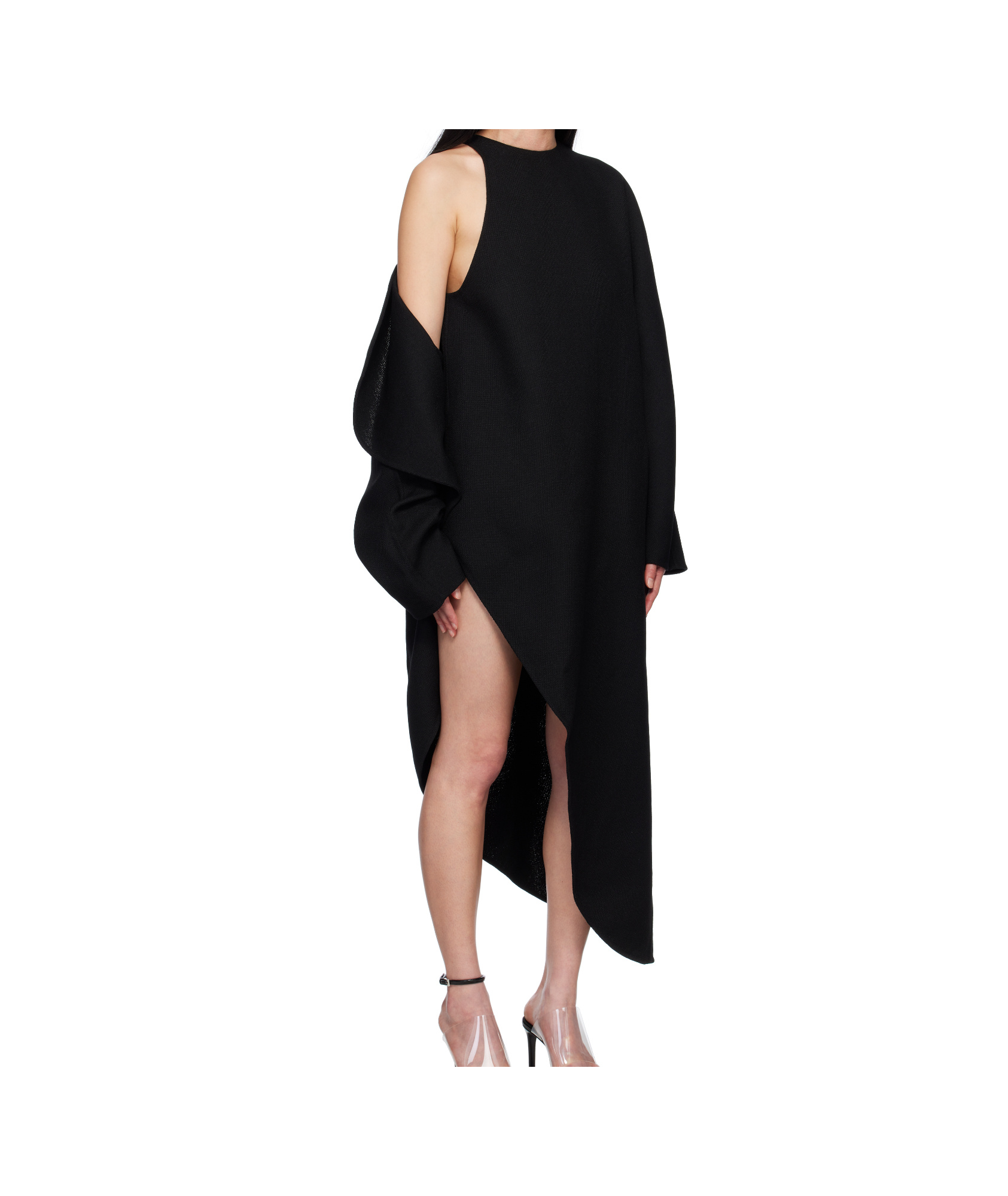 Alaïa Wool Gazar Coat In Black