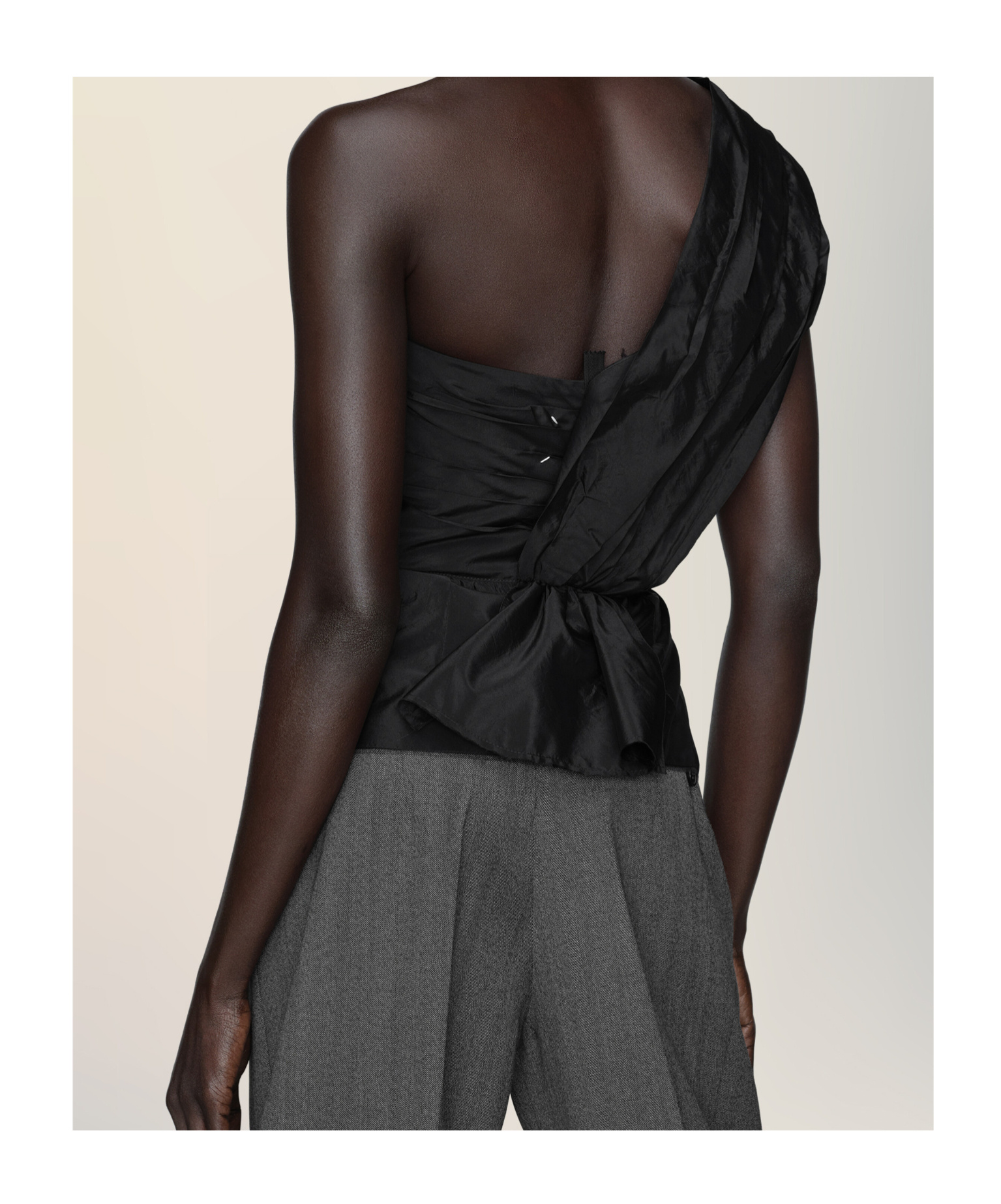 Maison Margiela Asymmetric Draped Top Woman Black In Black