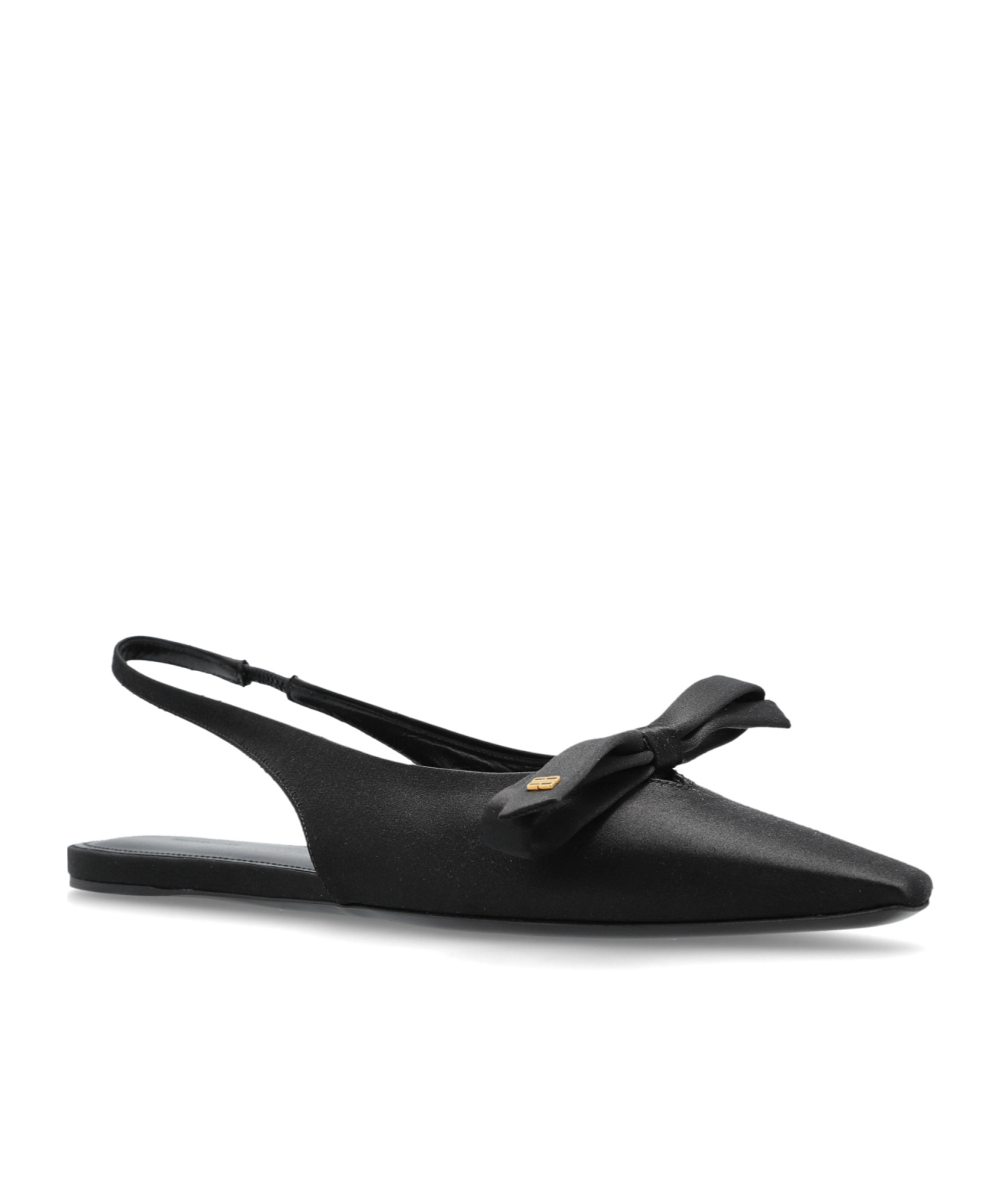 Balenciaga Bow Slingback Flat Pumps In Black